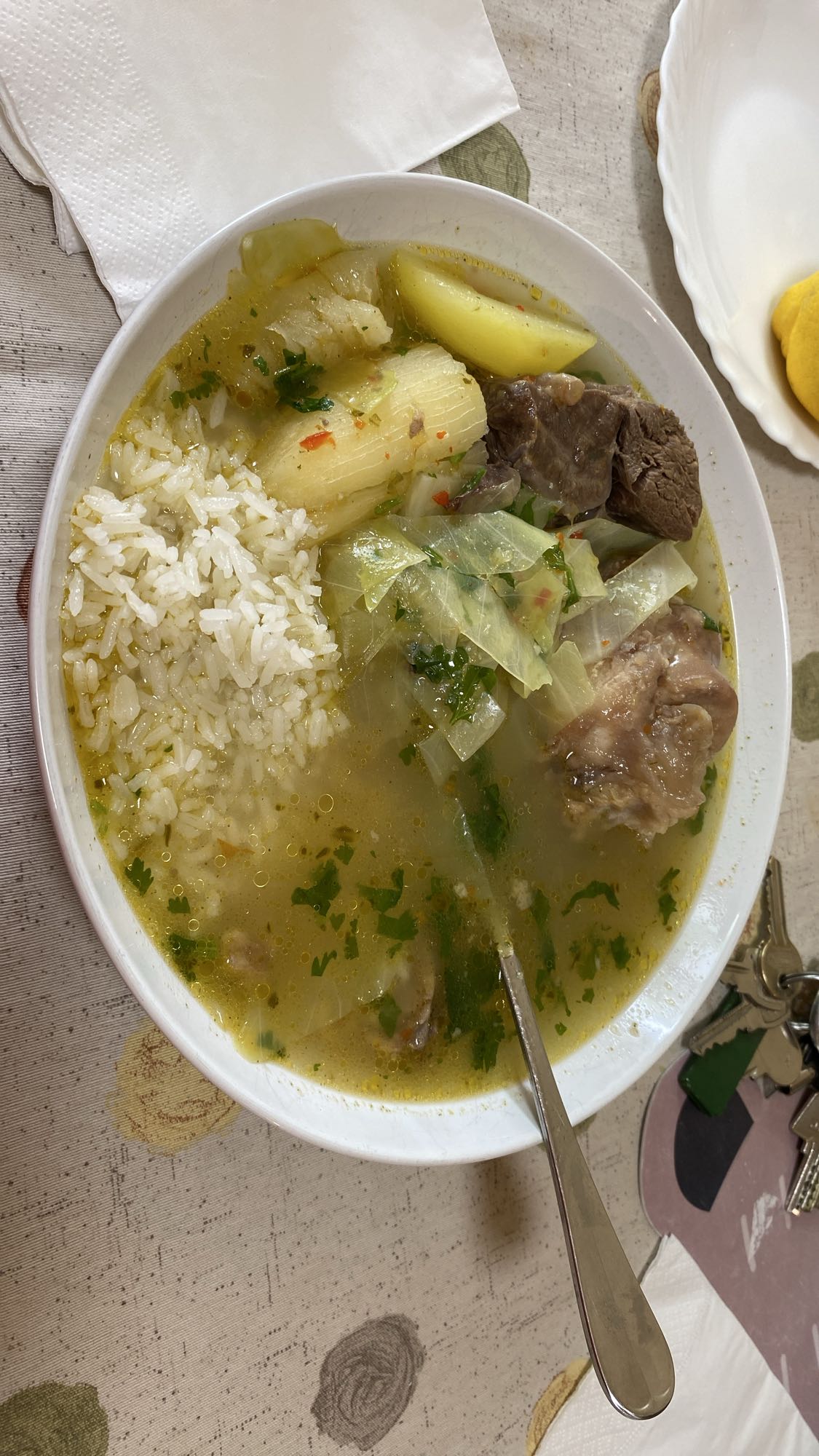 sopa de res con arroz