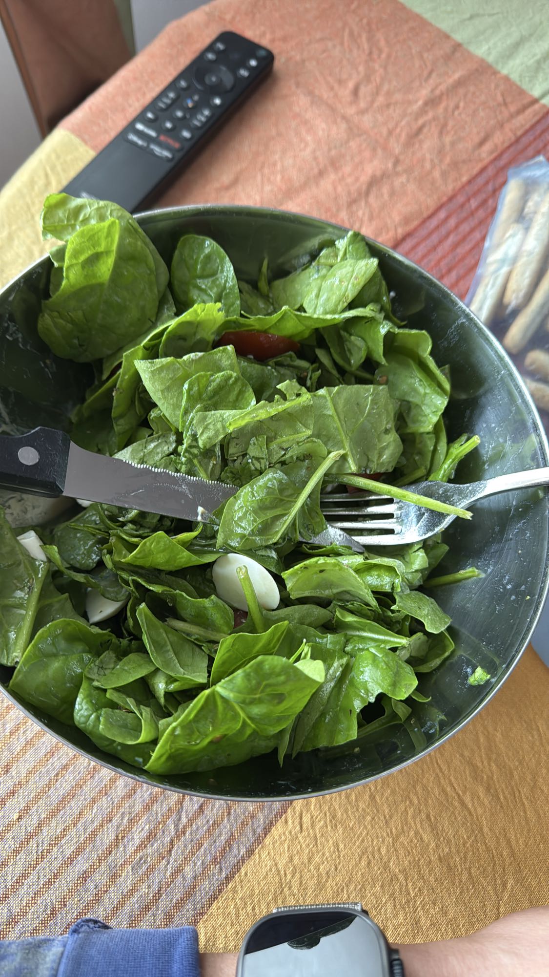 ensalada de espinaca fresca