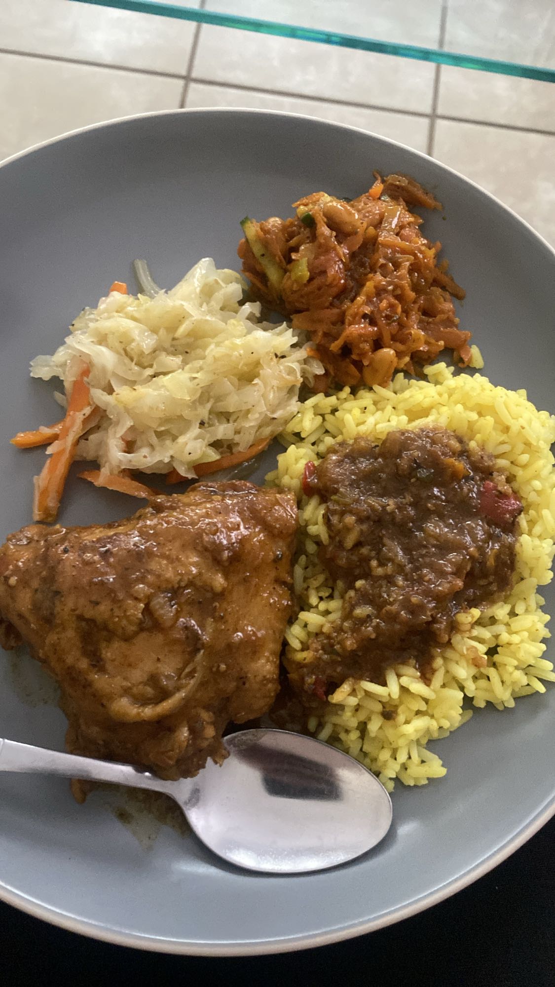 Chicken stew with rice and veg