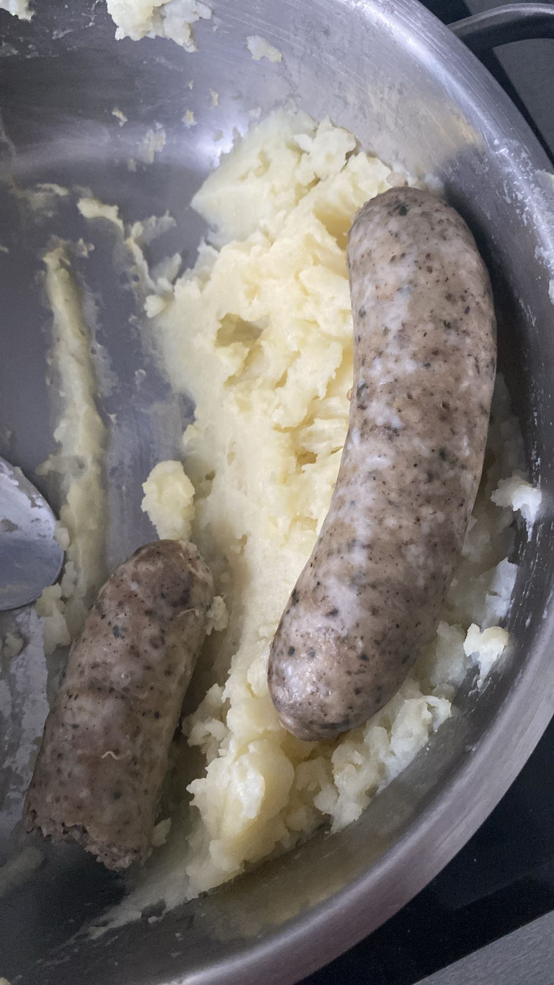 Puree z białą kiełbasą