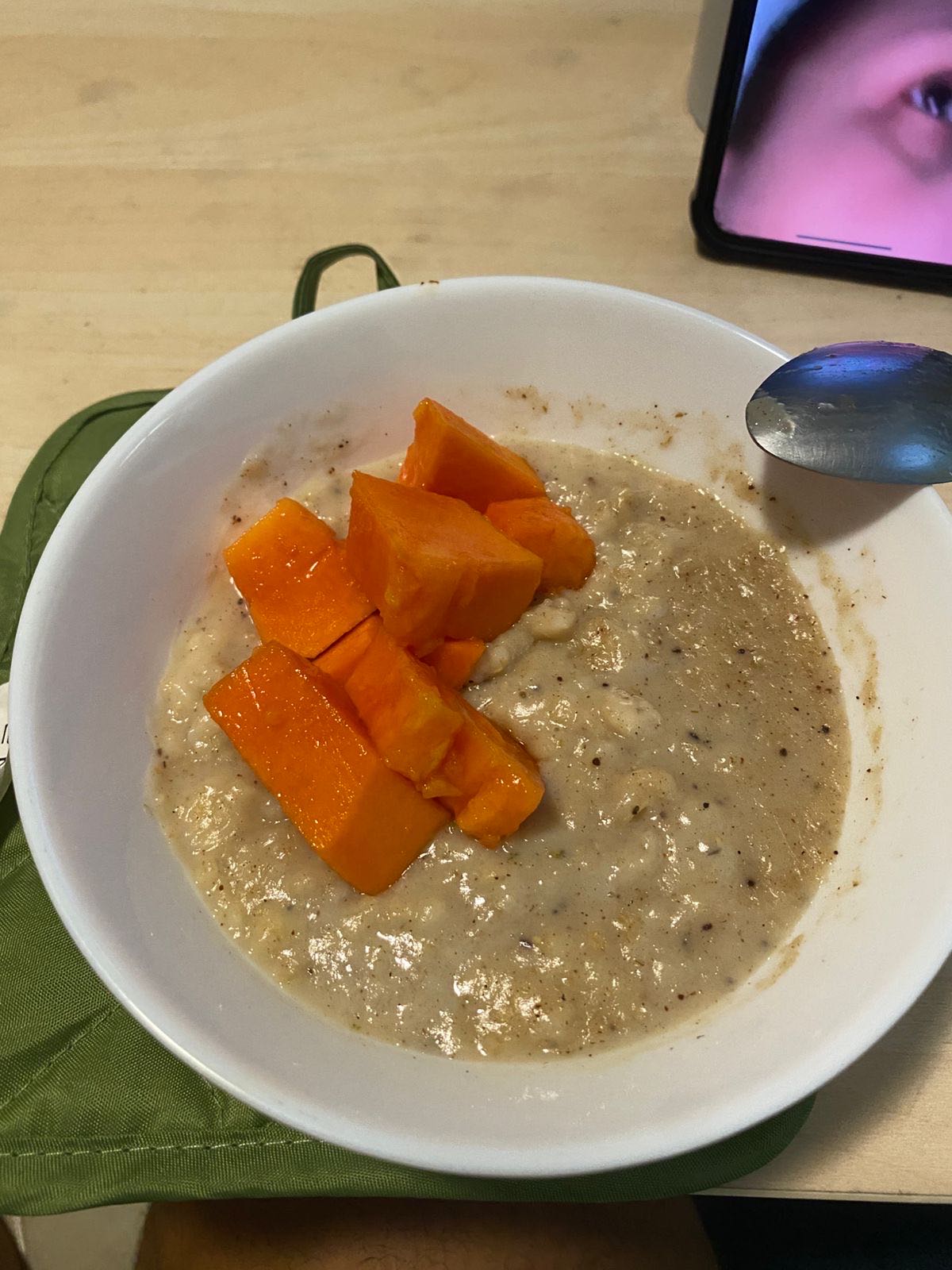 Avena con papaya
