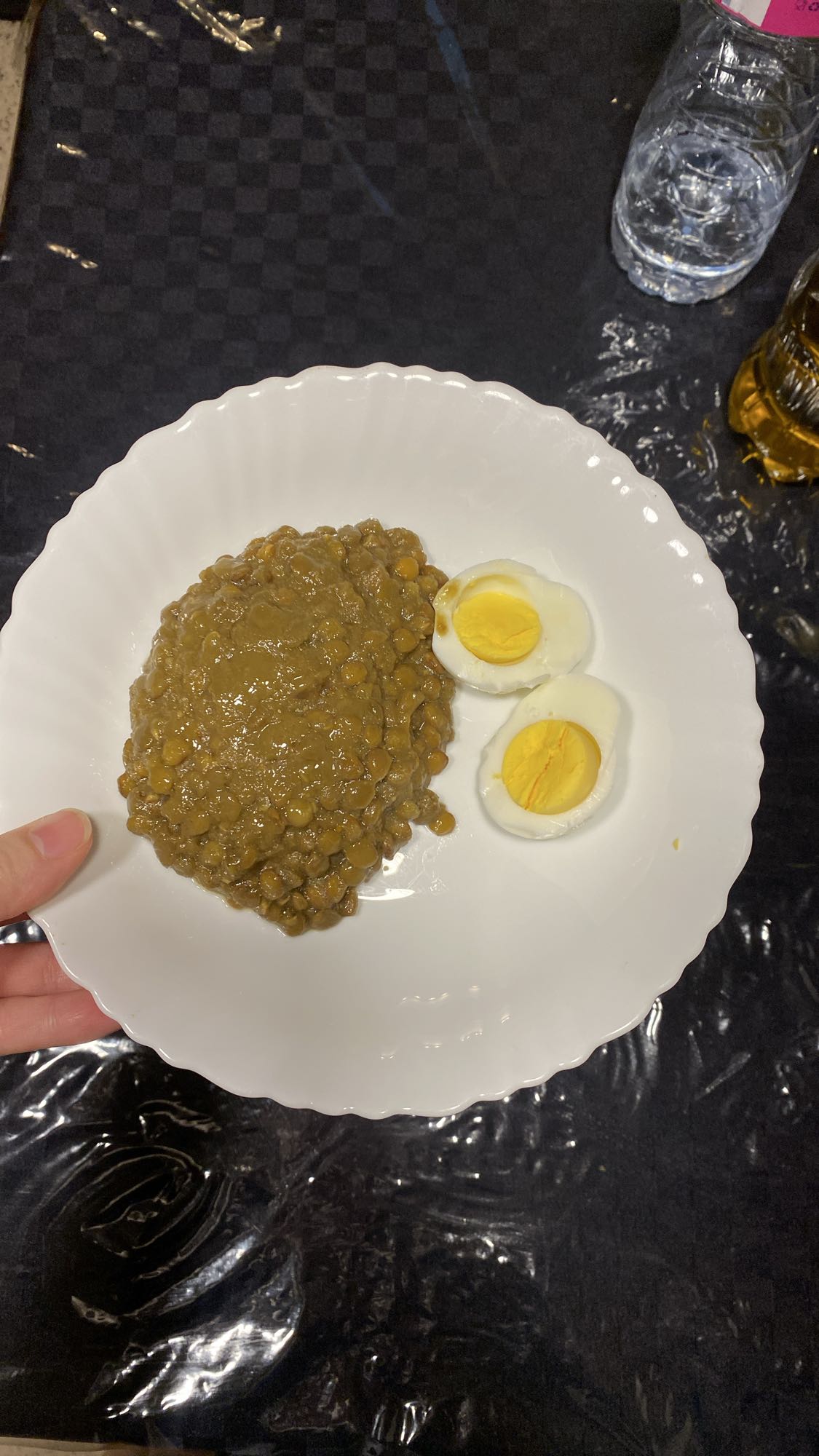 Lentilles et œufs durs