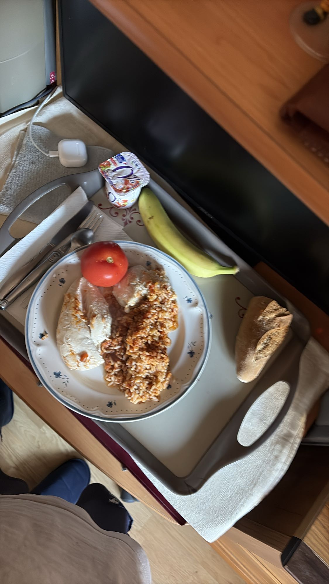 Poulet riz et fruits