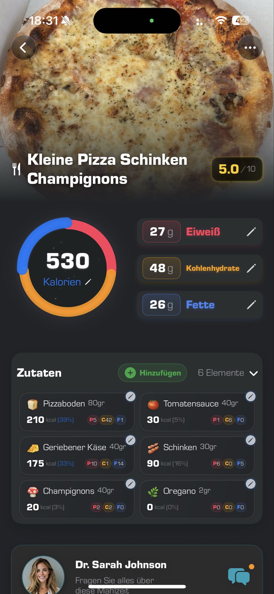 Pizza Schinken Champignons