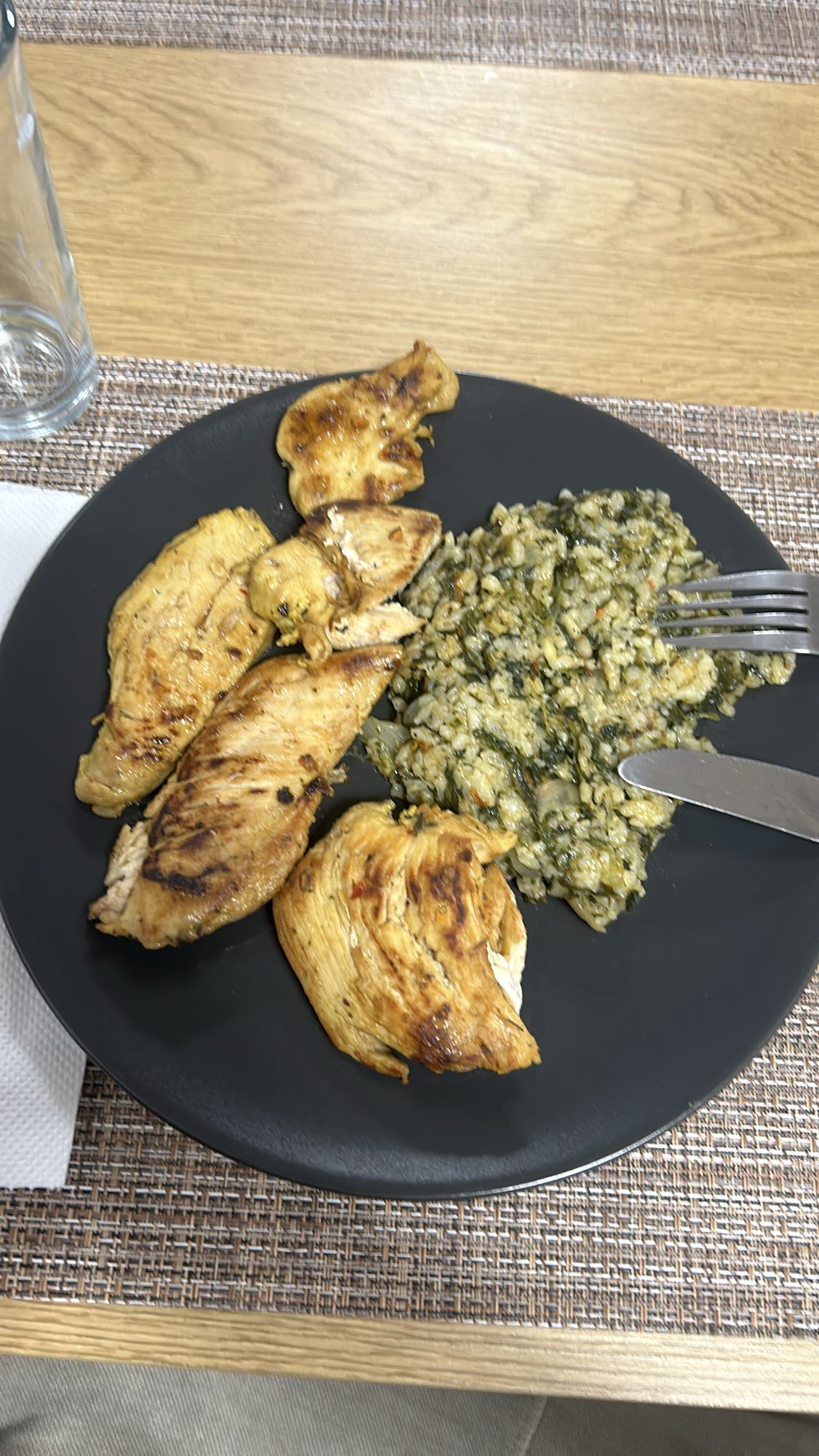 Grilled Chicken with Spinach Rice