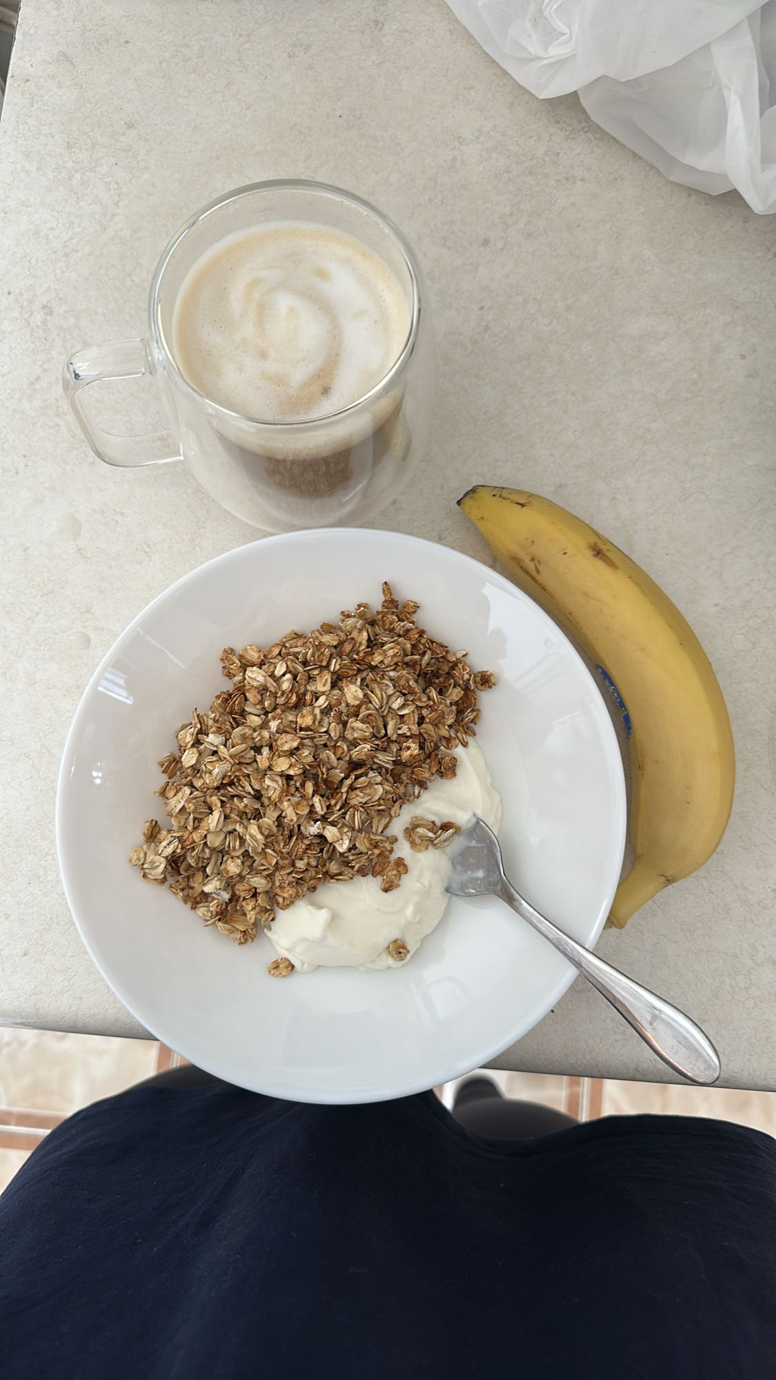 Granola Yogurt Banana Breakfast
