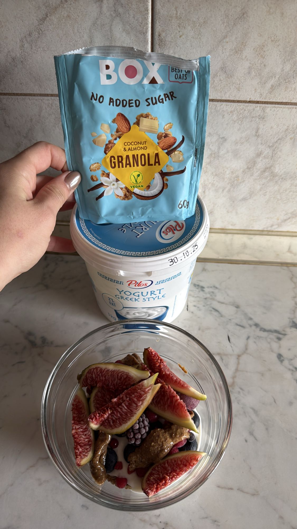 Greek yogurt granola bowl