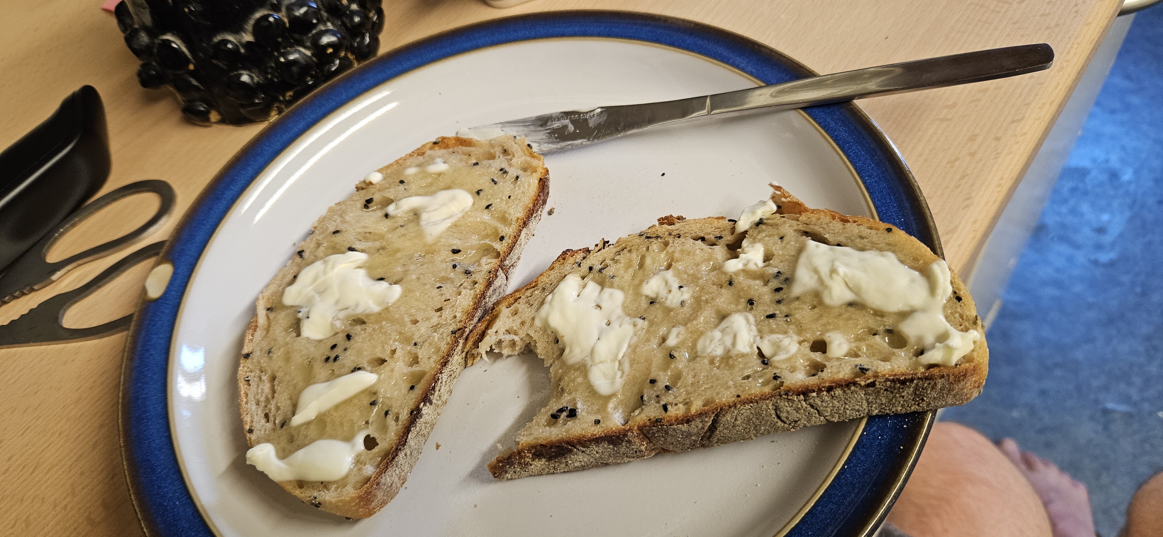 Butter on sourdough toast