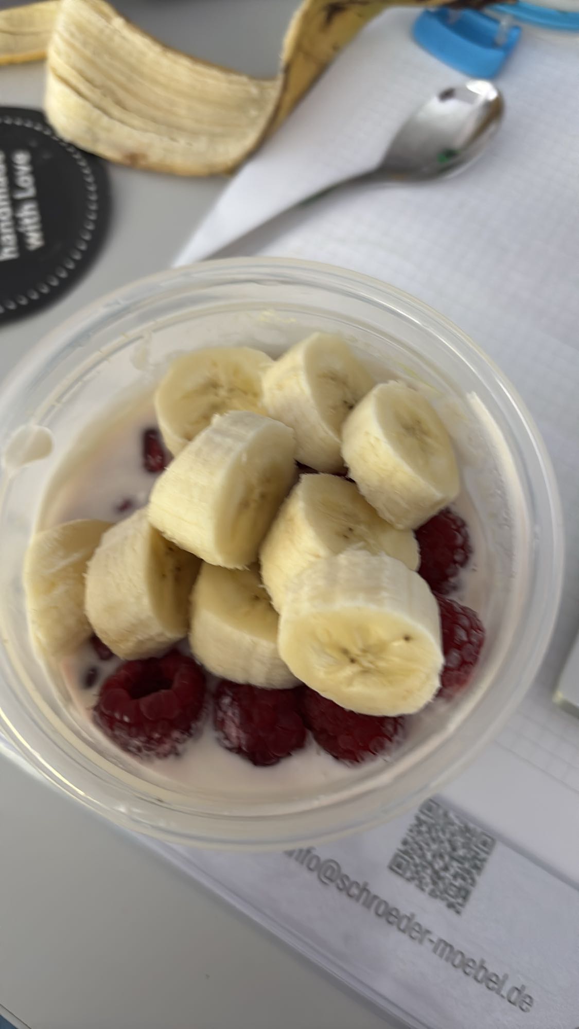 Banane-Himbeer-Joghurt