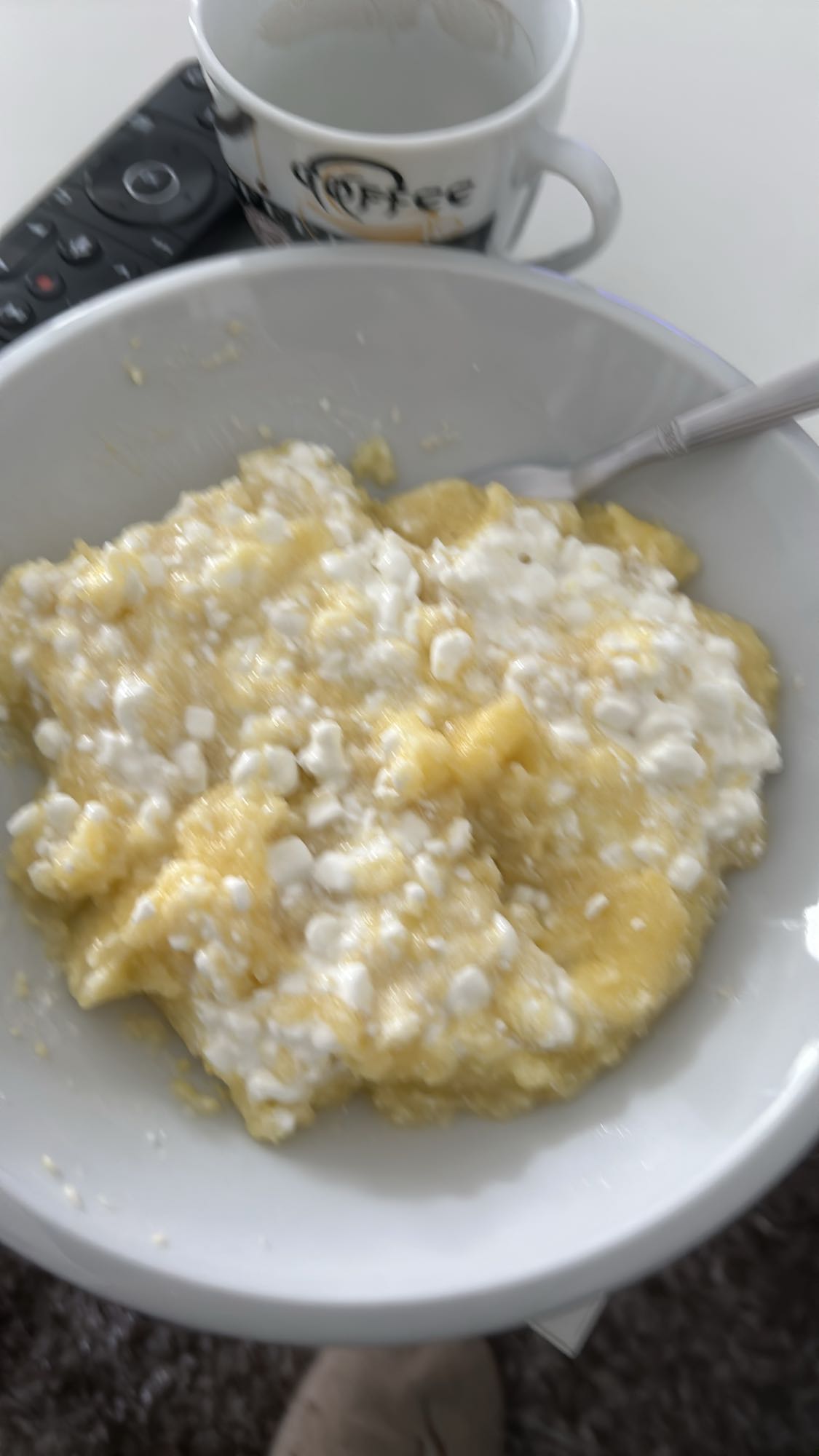 Polenta cu brânză de vaci