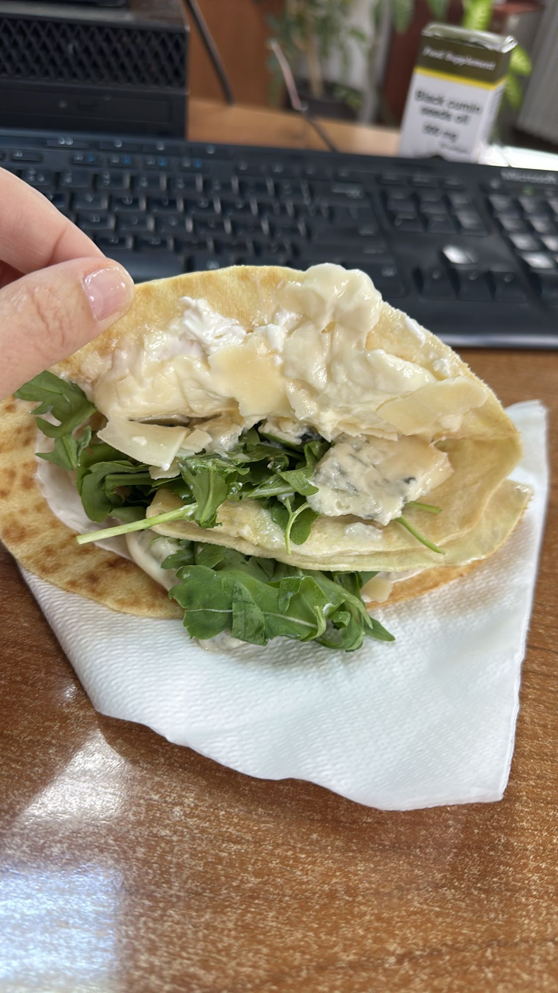 Flatbread cheese wrap