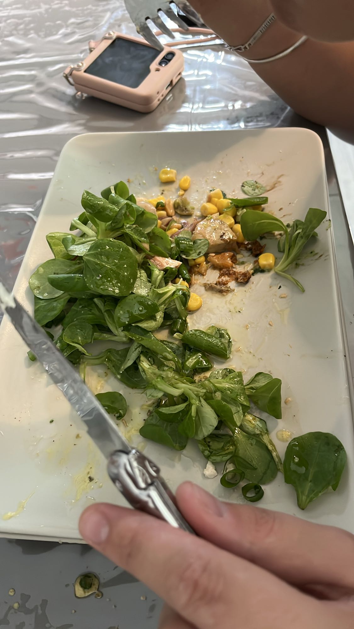 ensalada de pollo y maíz