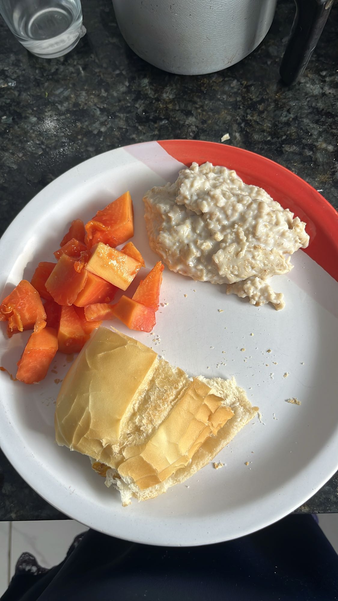 Café simples com papaia