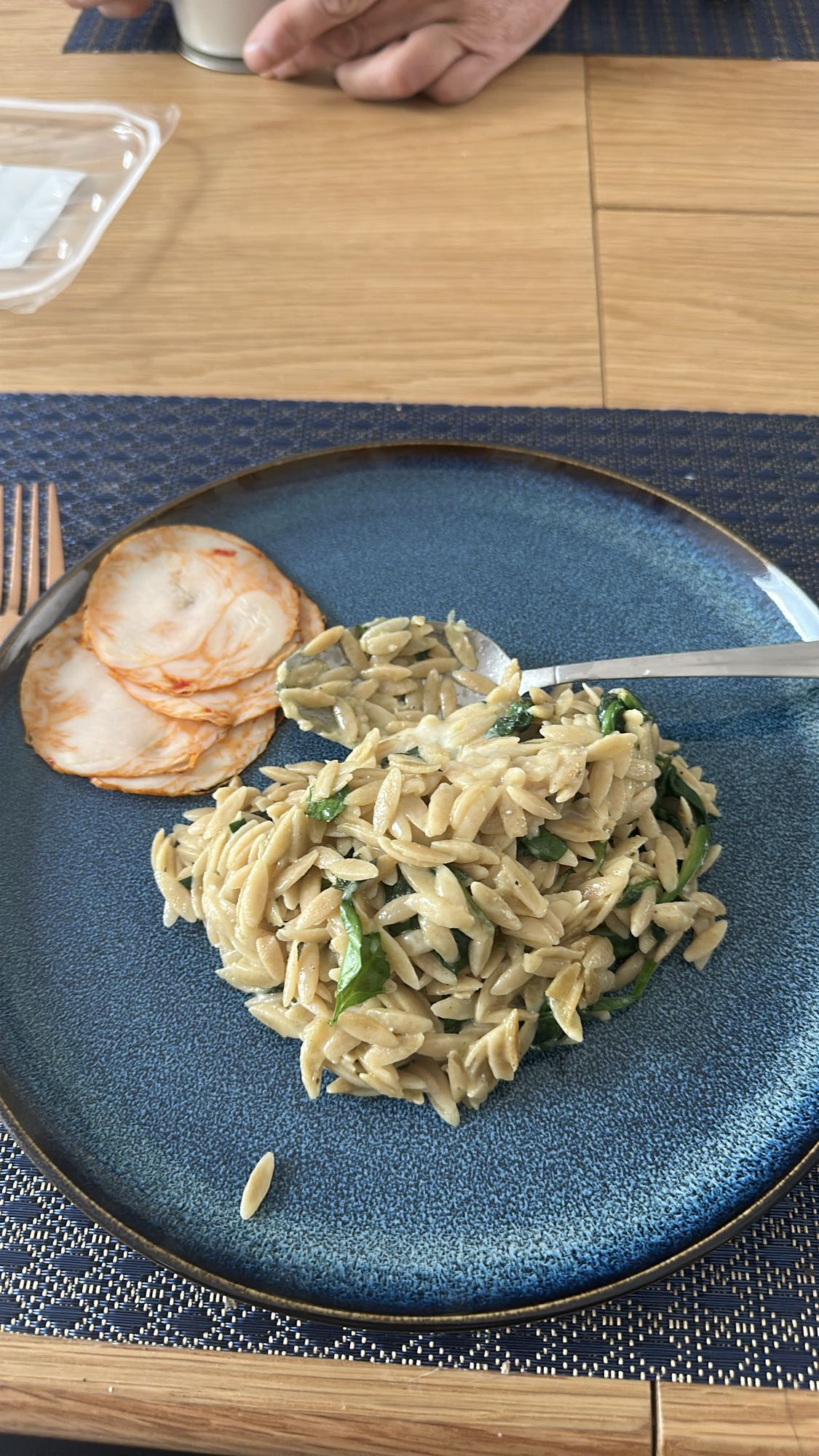 Creamy orzo with turkey