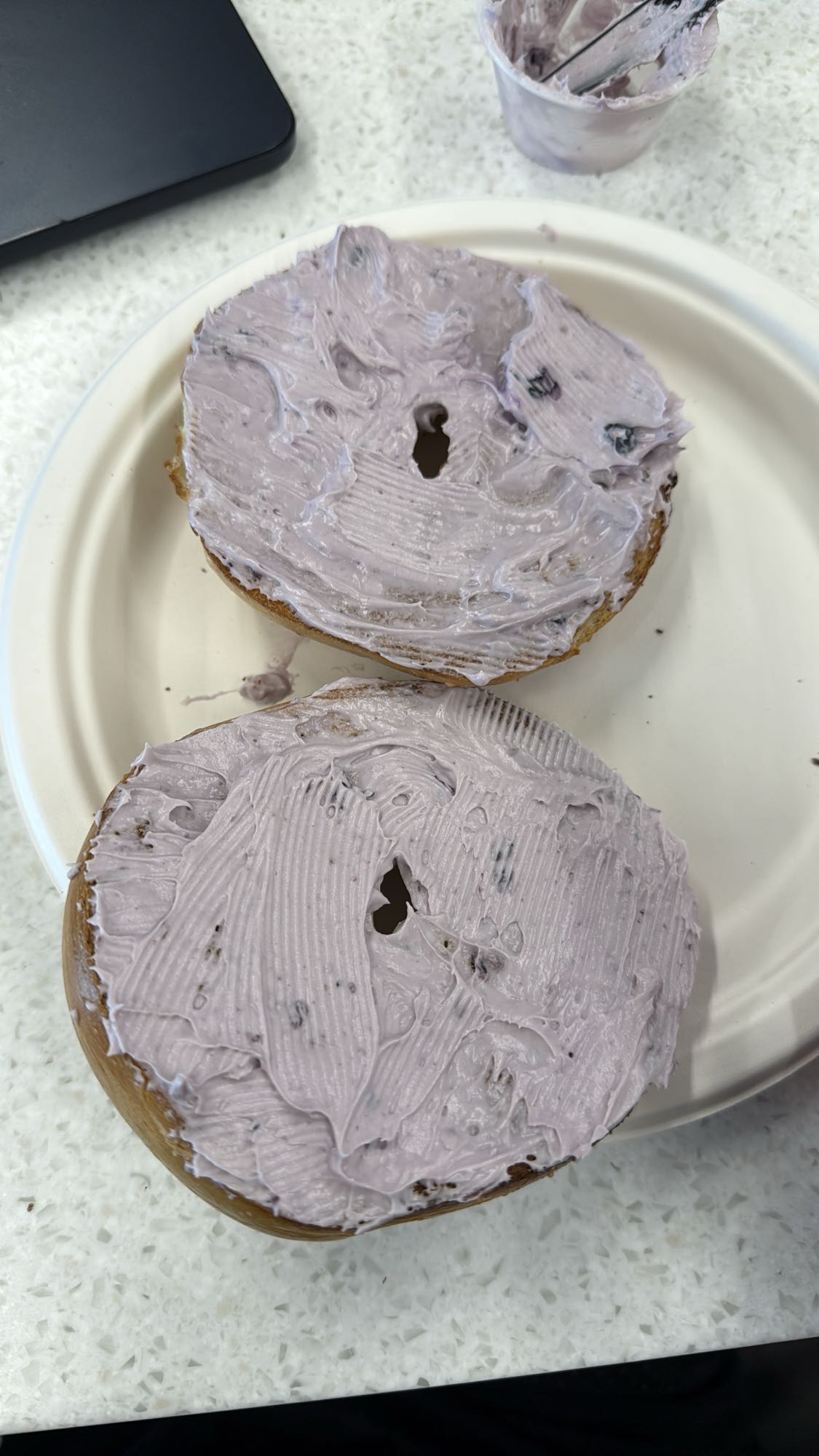Bagel with berry cream cheese