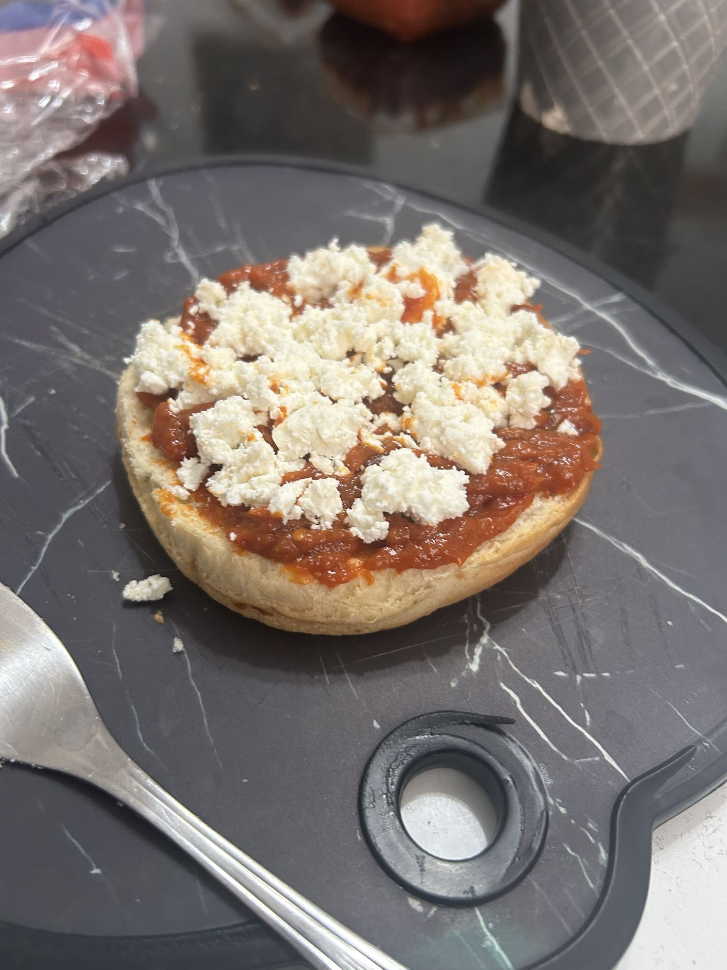 Bread with sauce & cheese