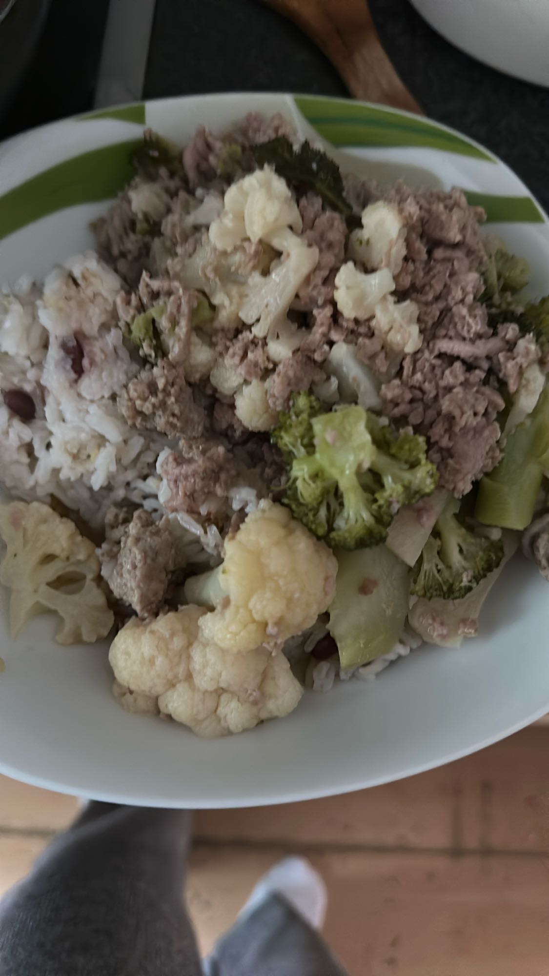 Rijst met gehakt en groenten