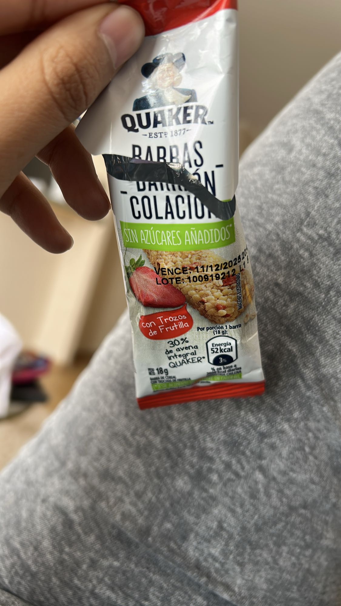 Barra de avena frutilla