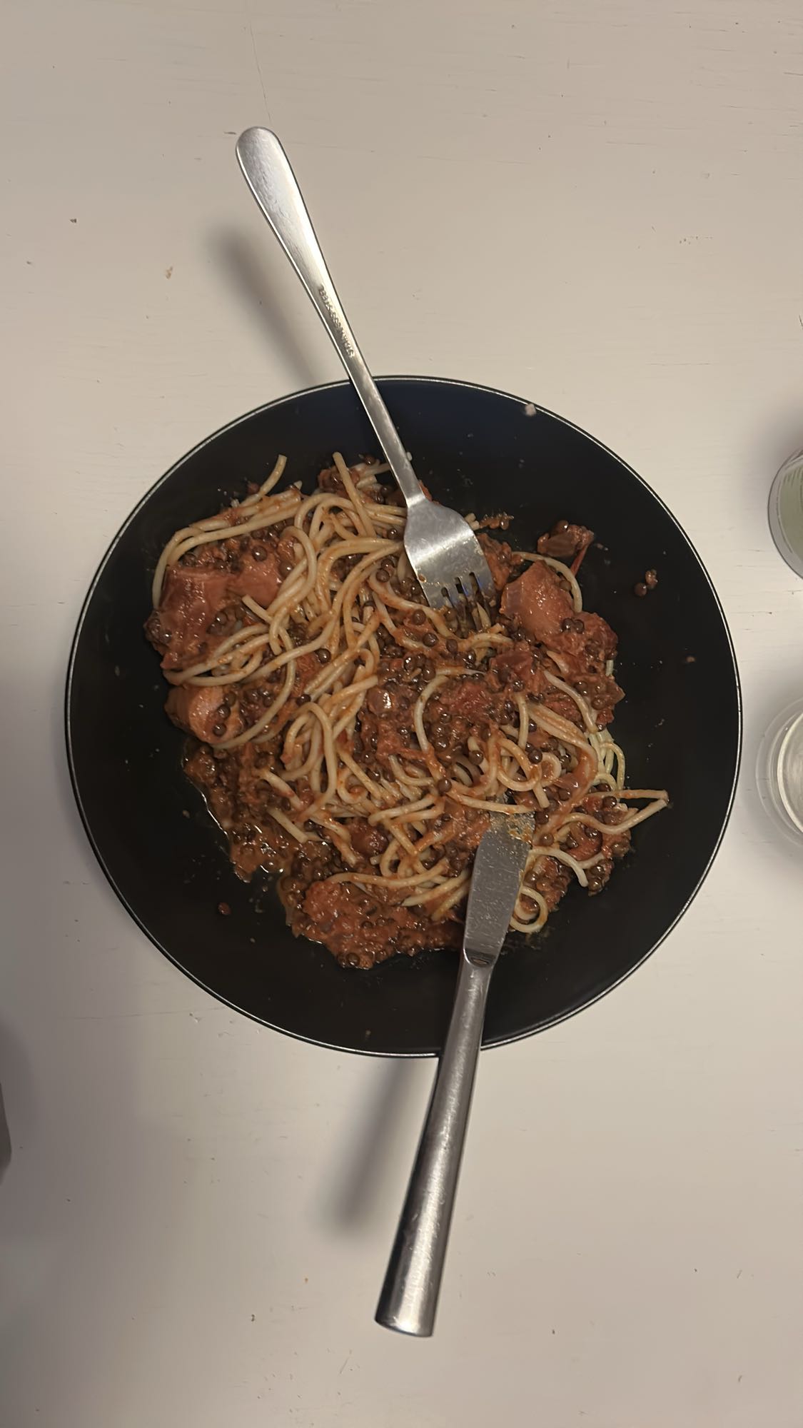 Spagetti med linser & kött