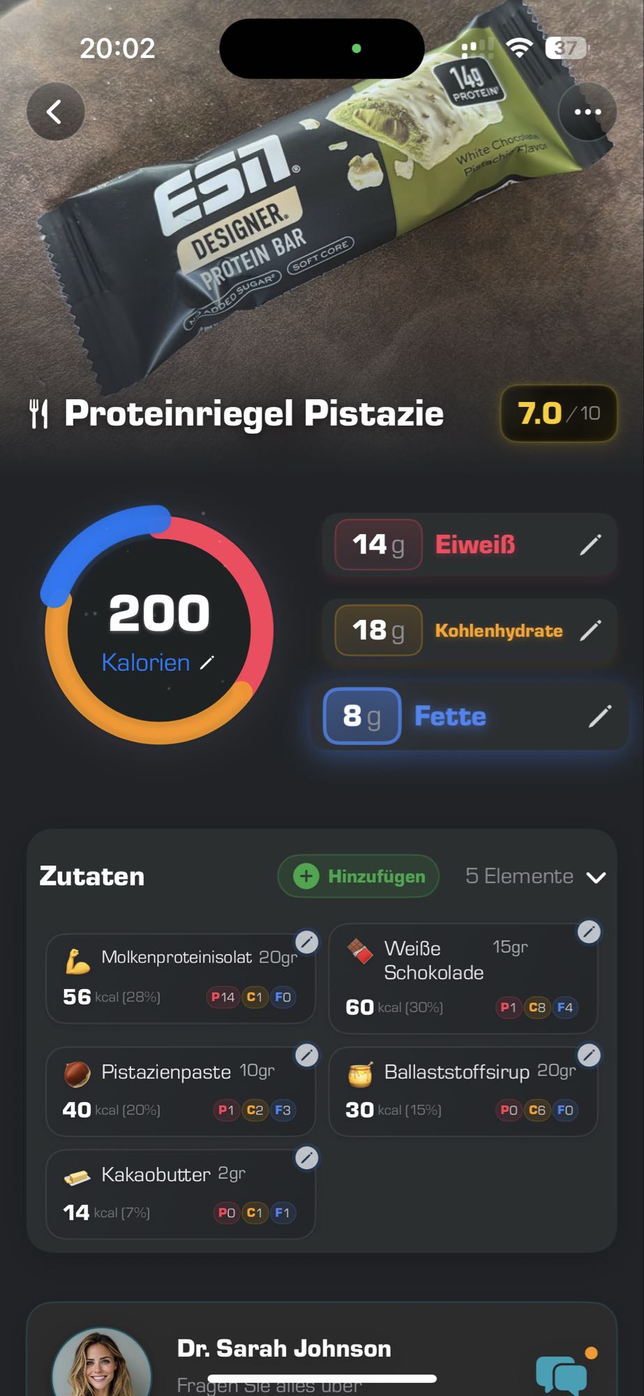 Proteinriegel Pistazie