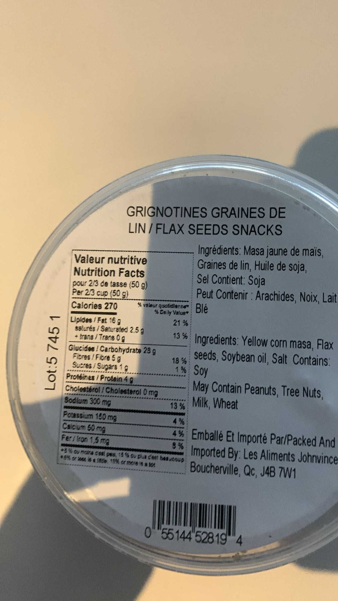 Grignotines graines de lin