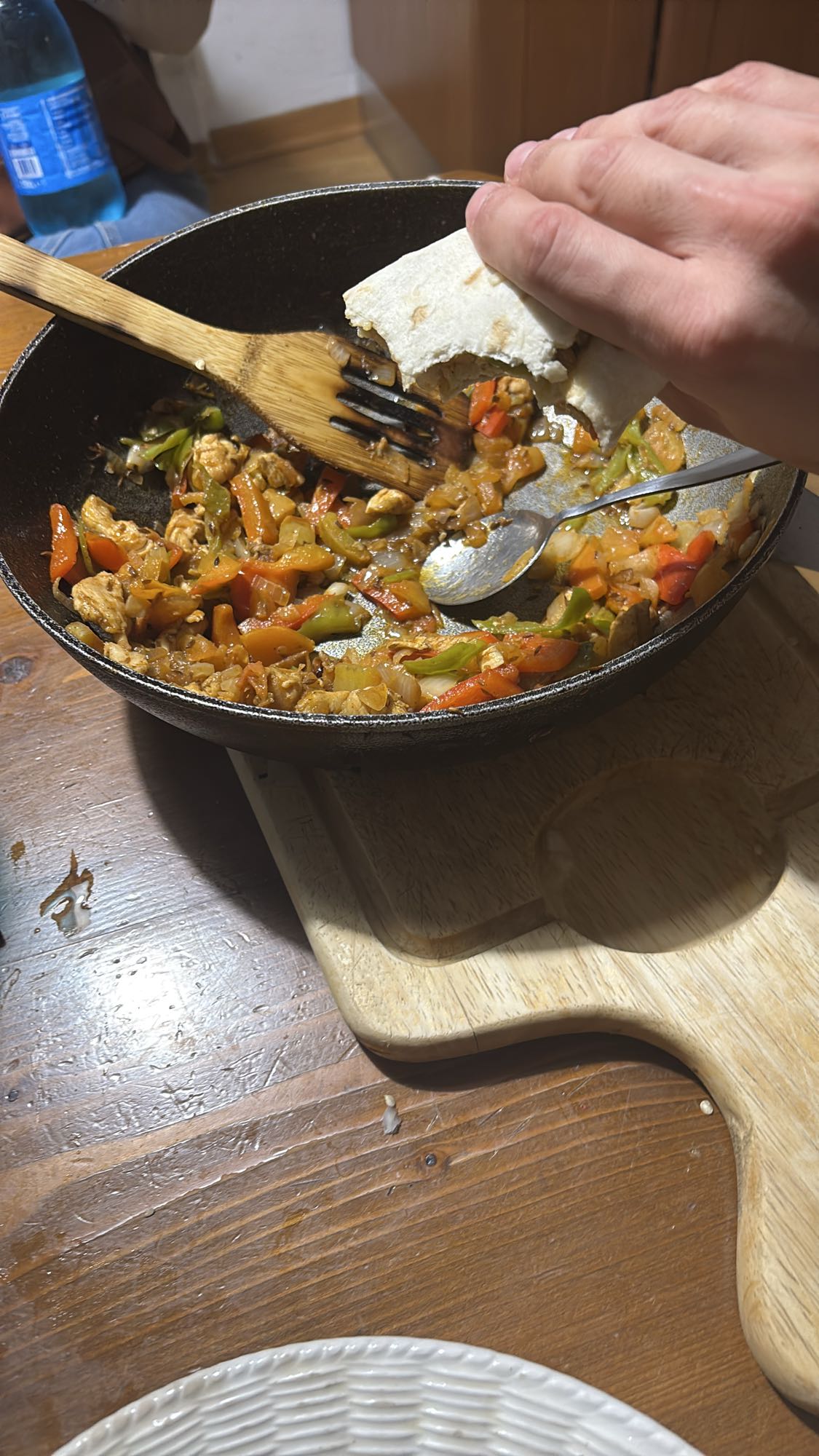 fajitas de pollo y verduras