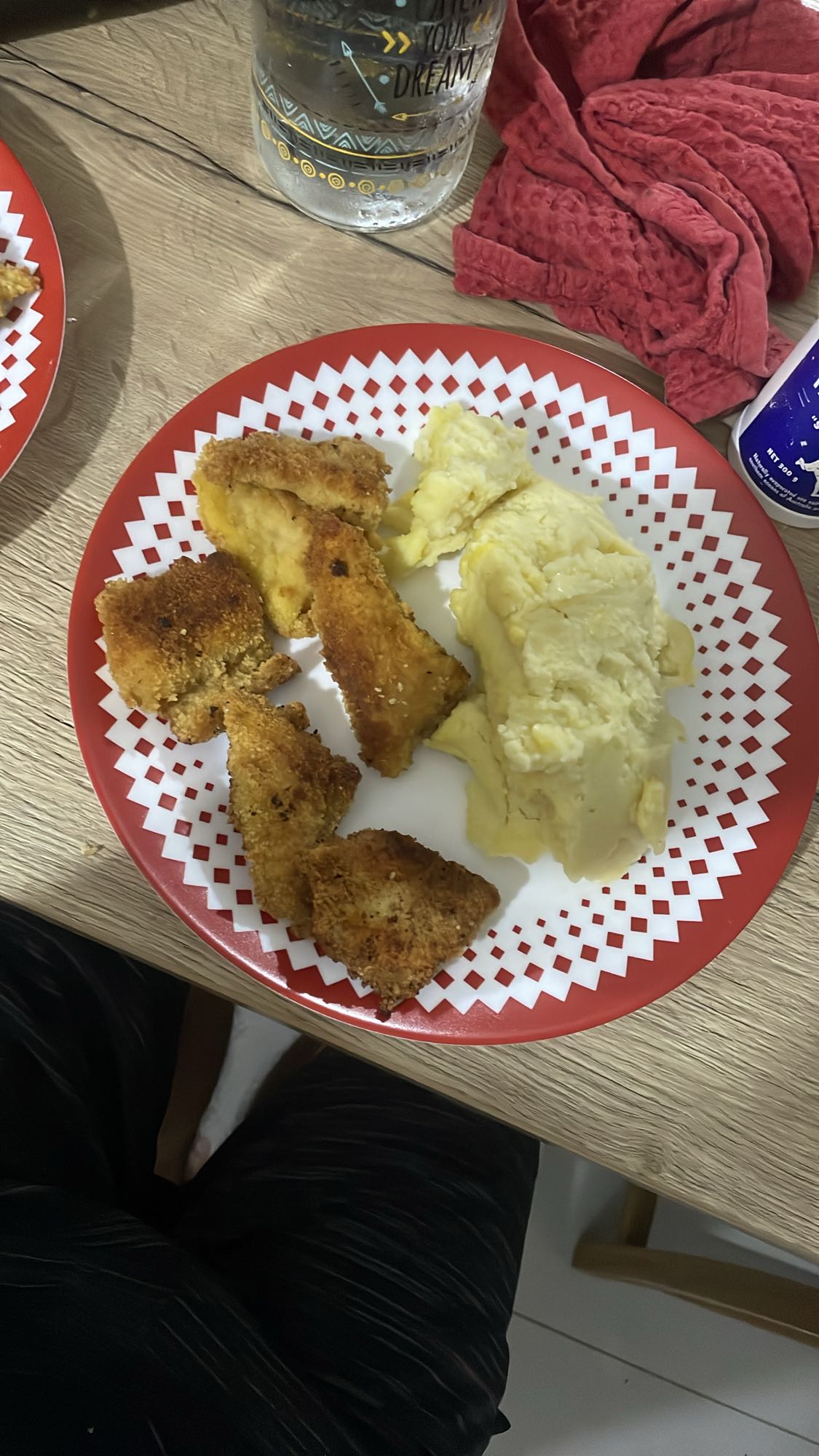 Poisson pané et purée