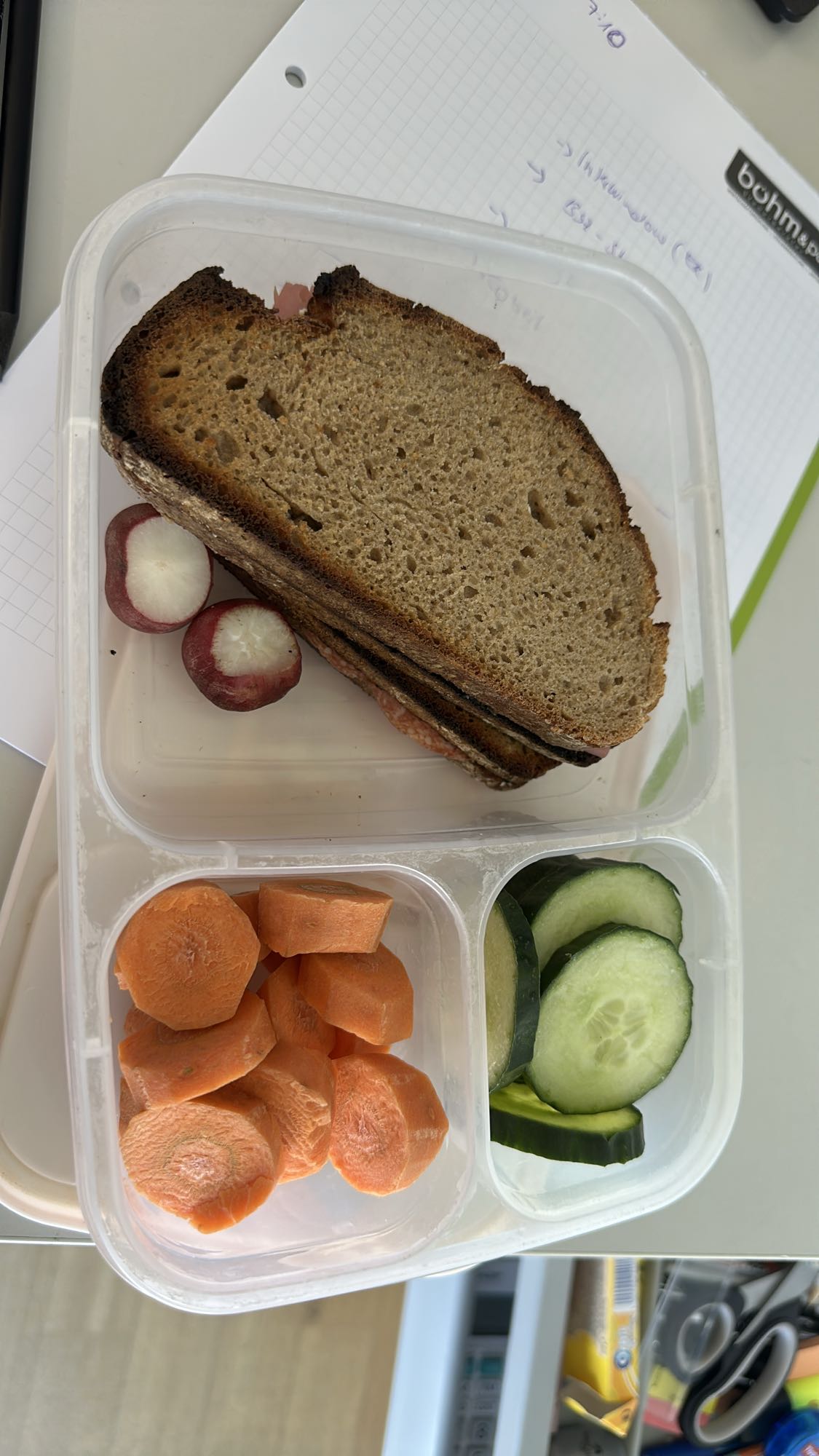 Vesperbox mit Brot & Gemüse