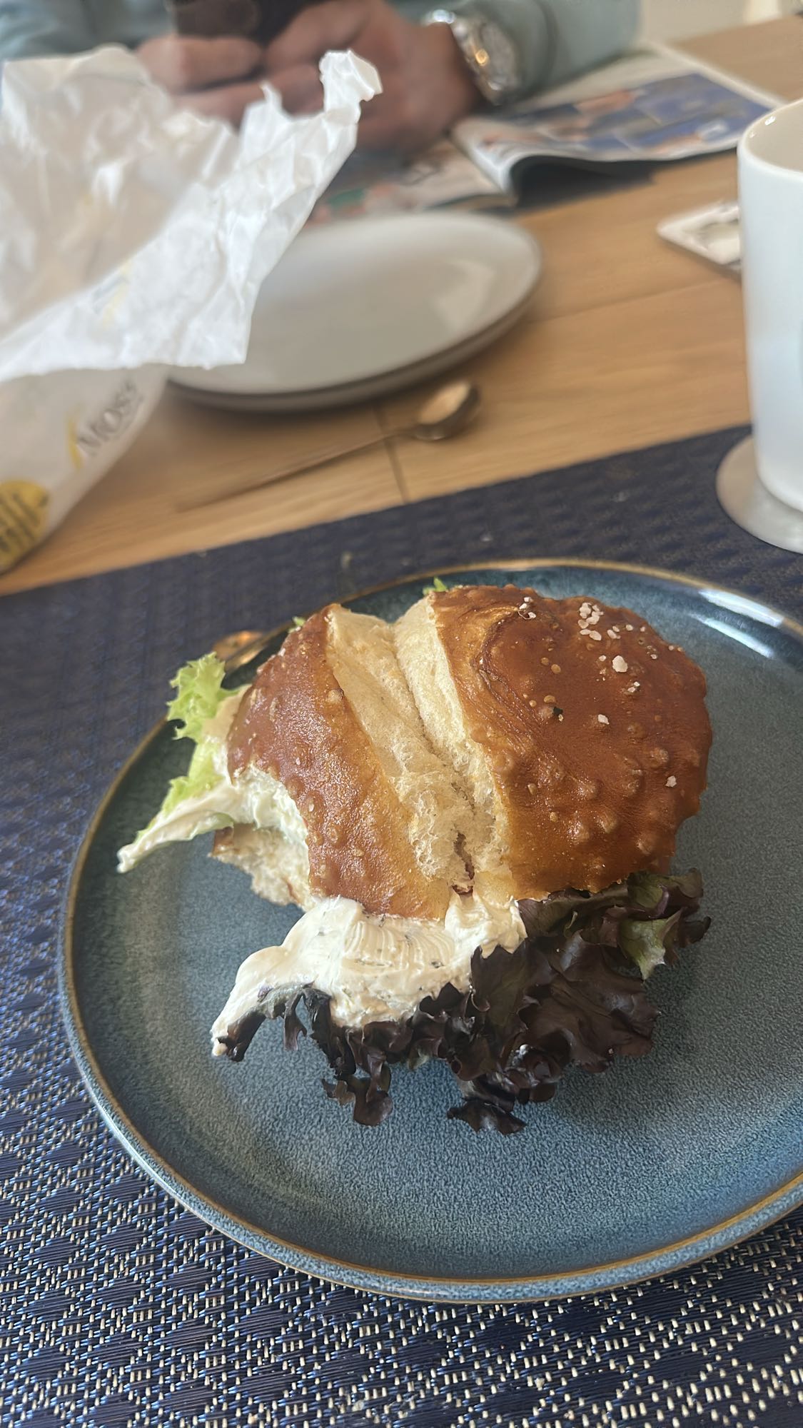 Cream cheese pretzel sandwich