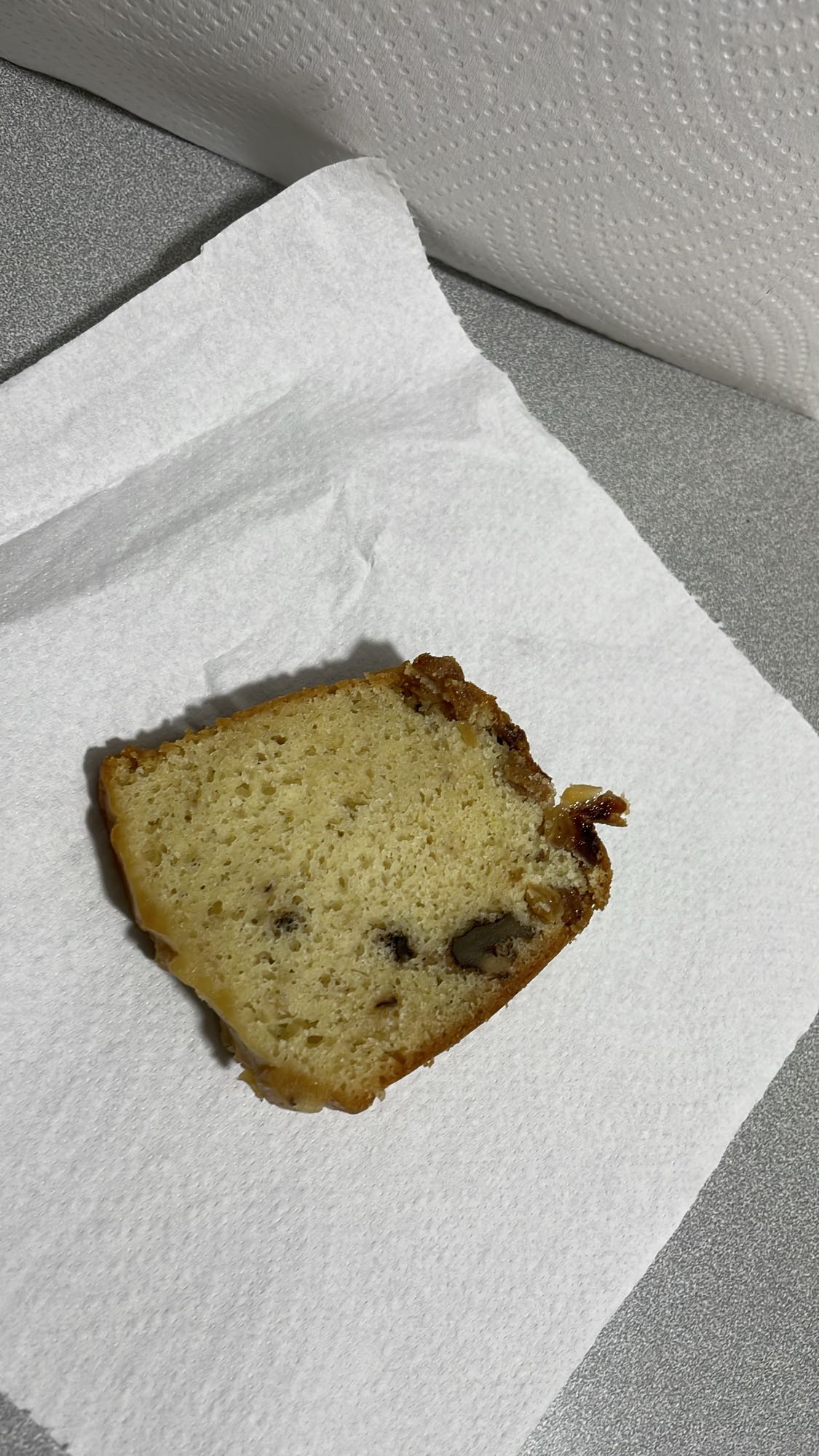 Nutty pound cake slice