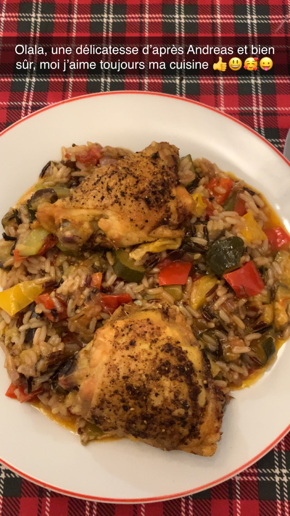 Poulet et riz aux légumes