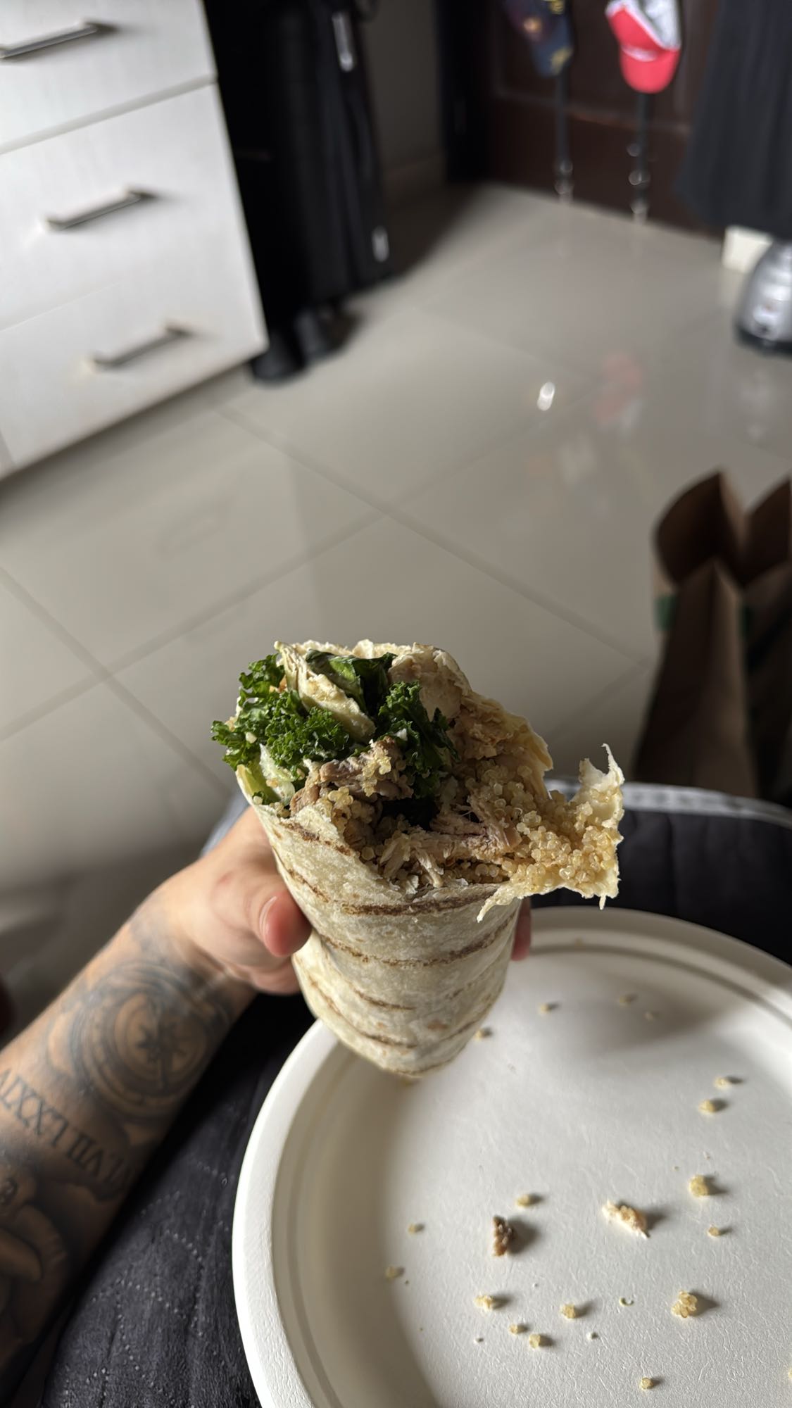 wrap de pollo y quinoa