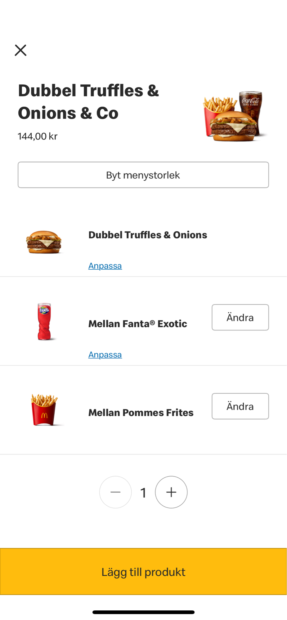 Dubbel Truffles & Onions meny