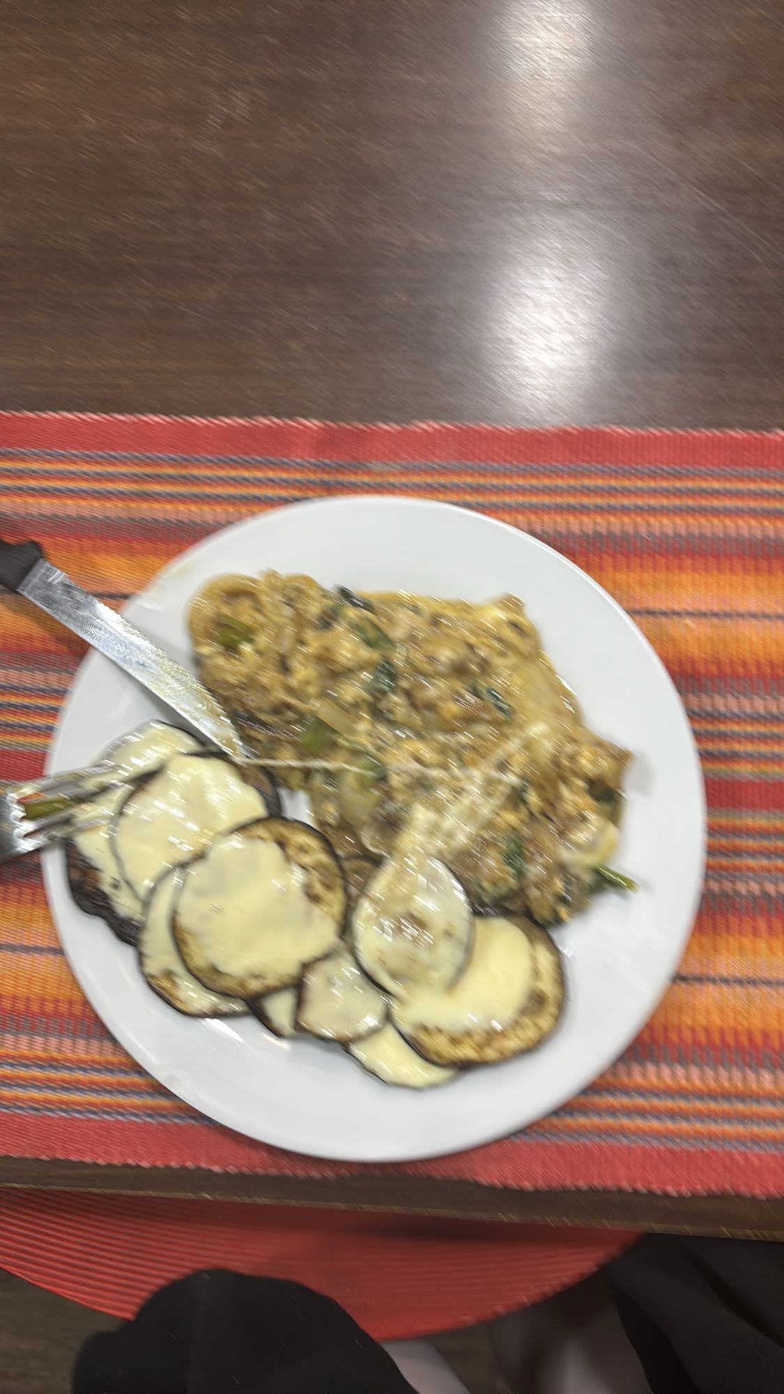 Tortilla y berenjenas gratinadas