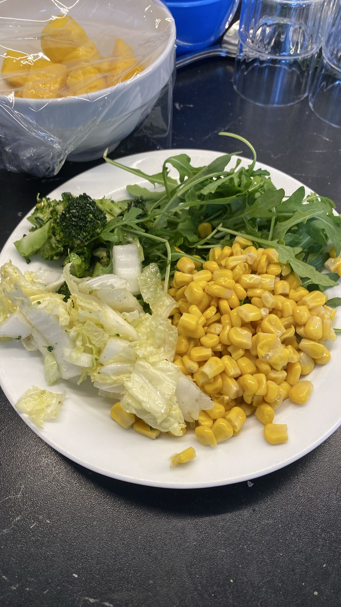 Grönsaksblandning tallrik