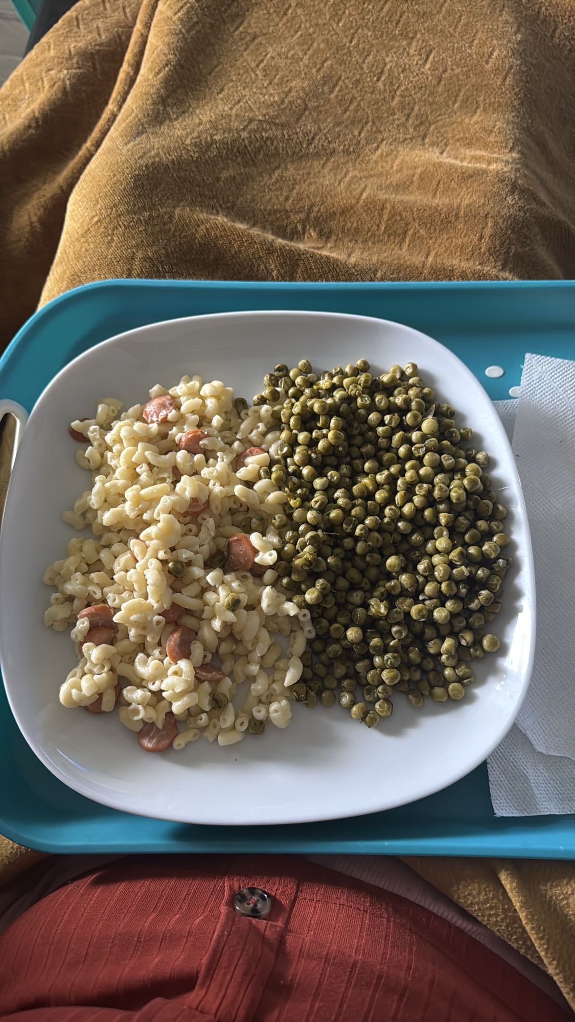 Pâtes et pois verts