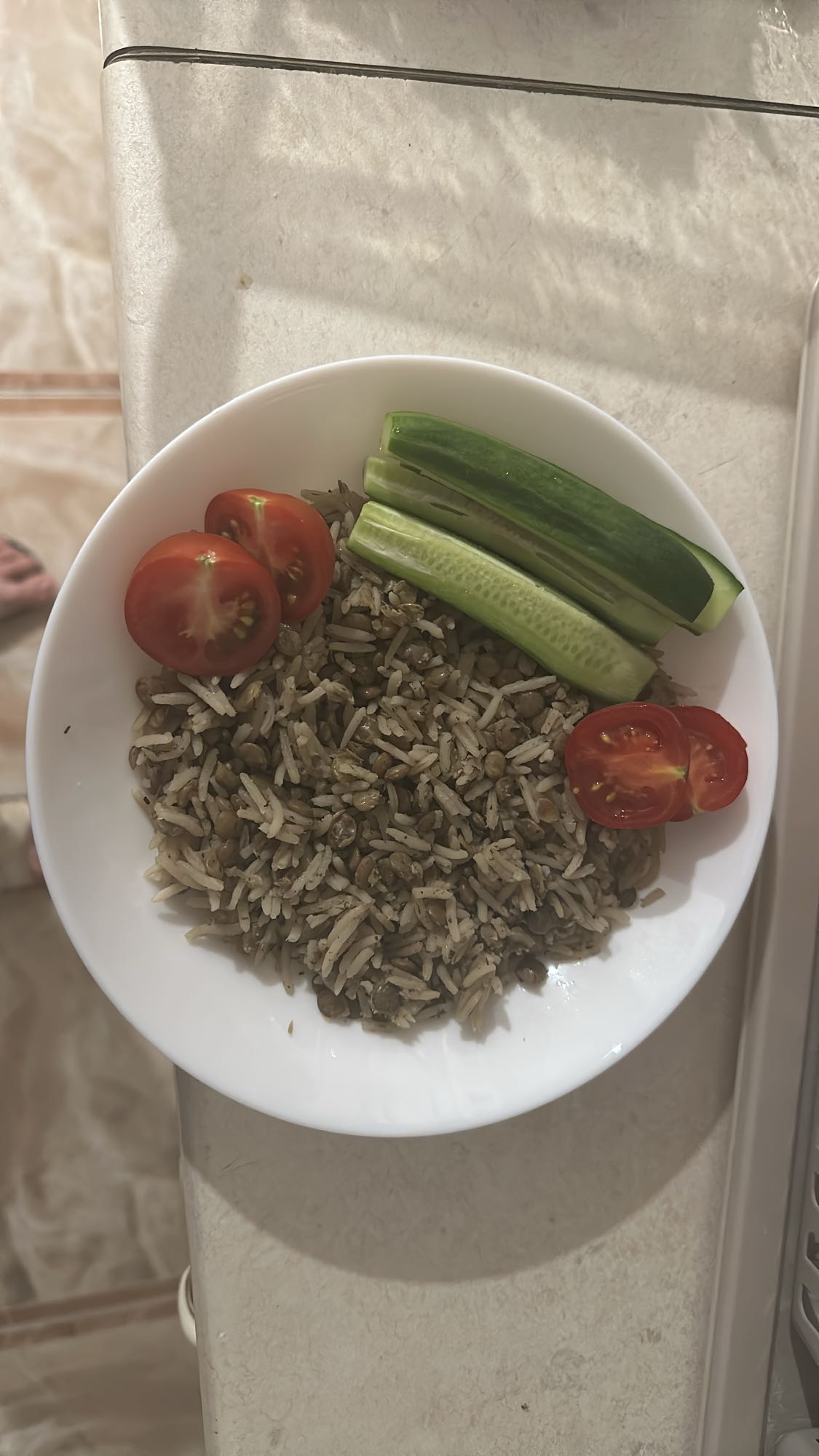 Rice Lentil Salad Plate