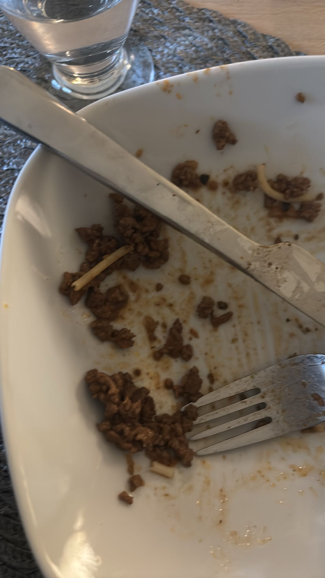 Köttfärs med pasta rester