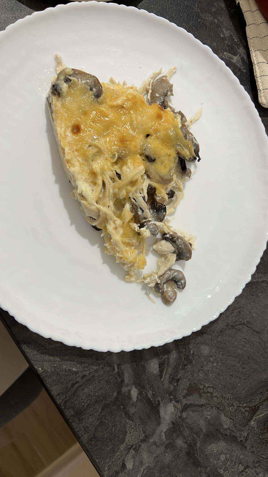 հավ սնկով և պանրով