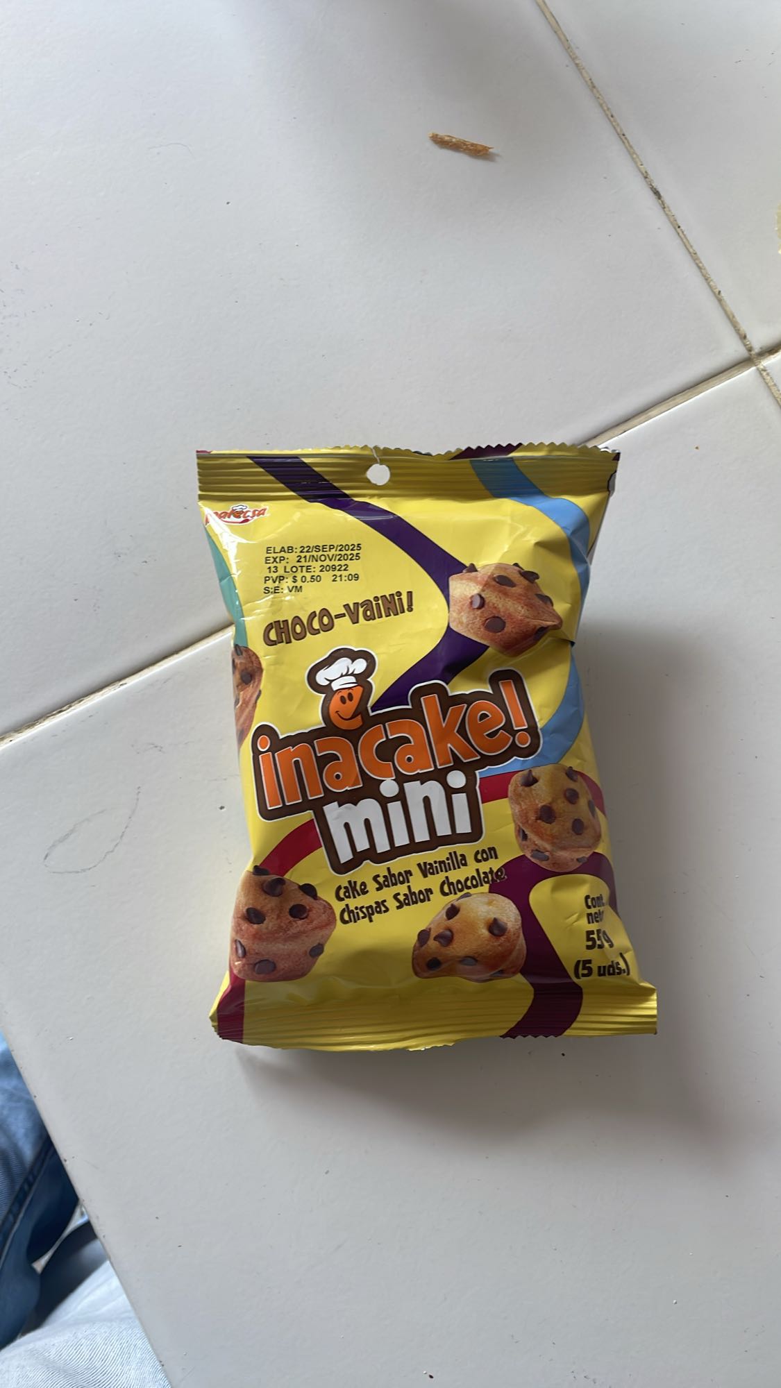 mini pastel vainilla choco