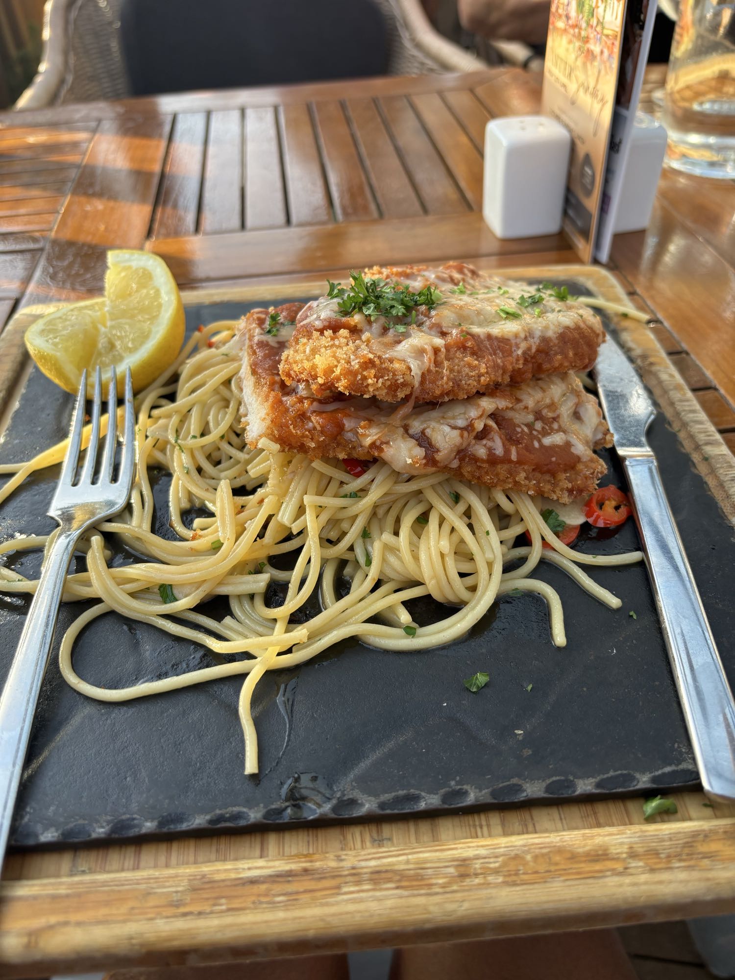 Kyckling parmesan med pasta