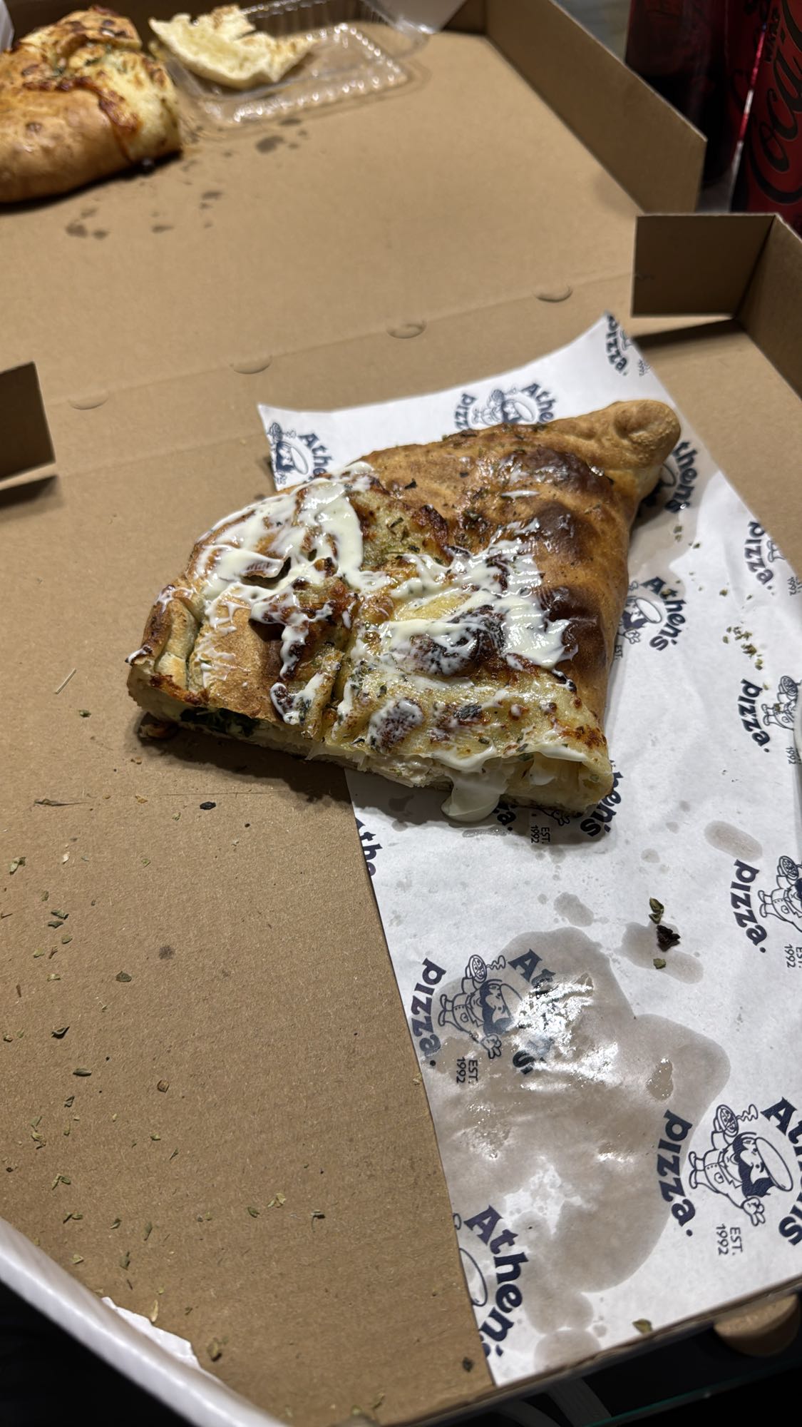 Calzone con pollo espinaca y mozarella