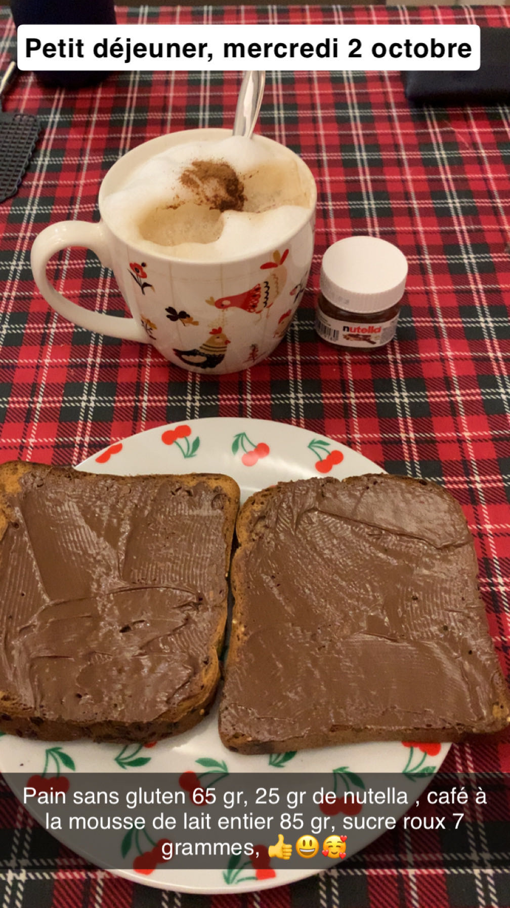Petit déjeuner Nutella
