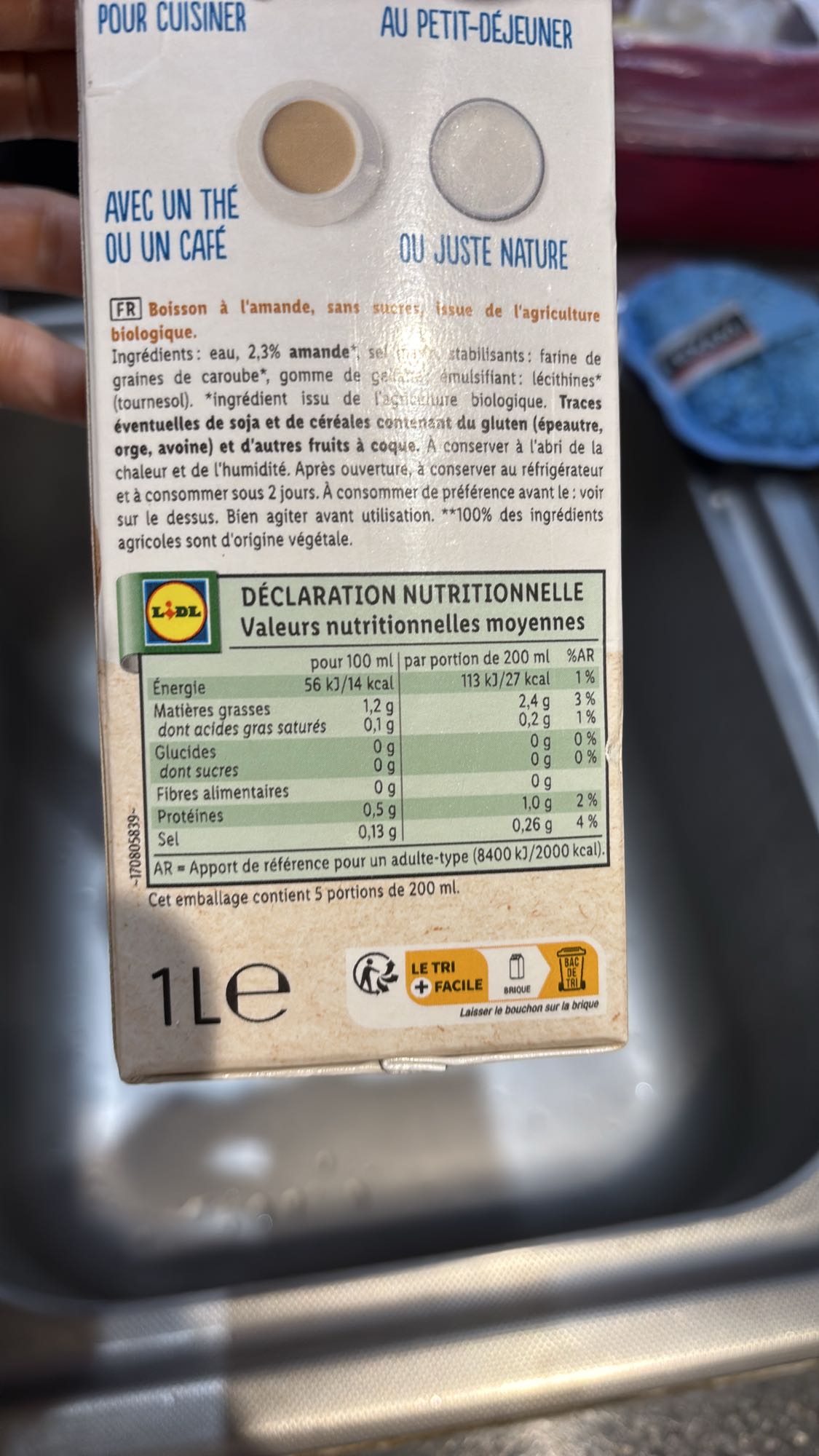 Boisson amande nature