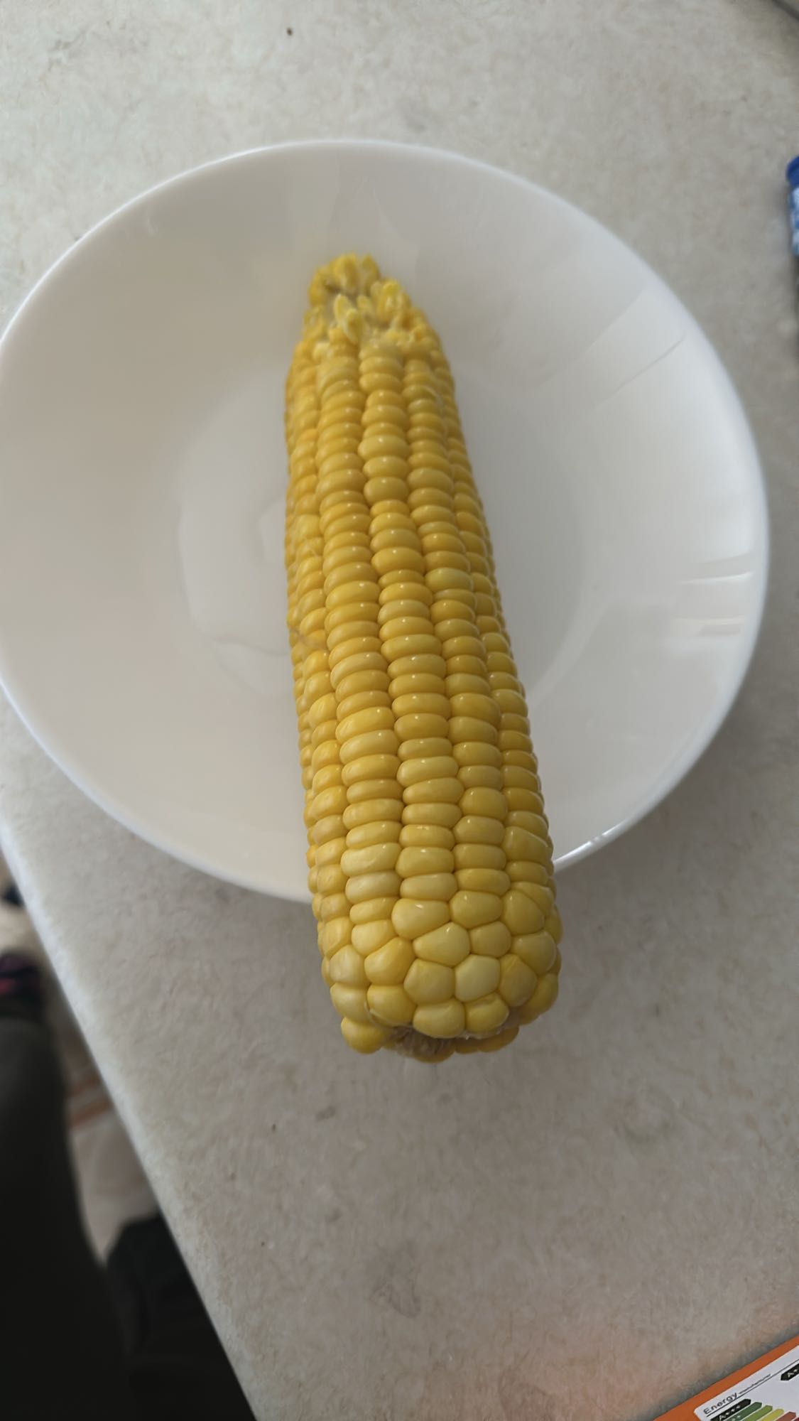 Boiled corn on the cob