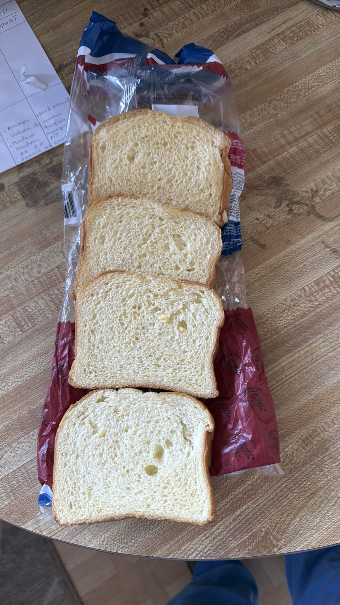 Tranches de pain blanc