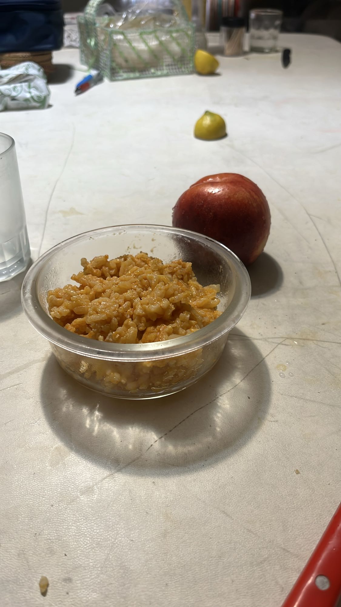 arroz rojo y manzana