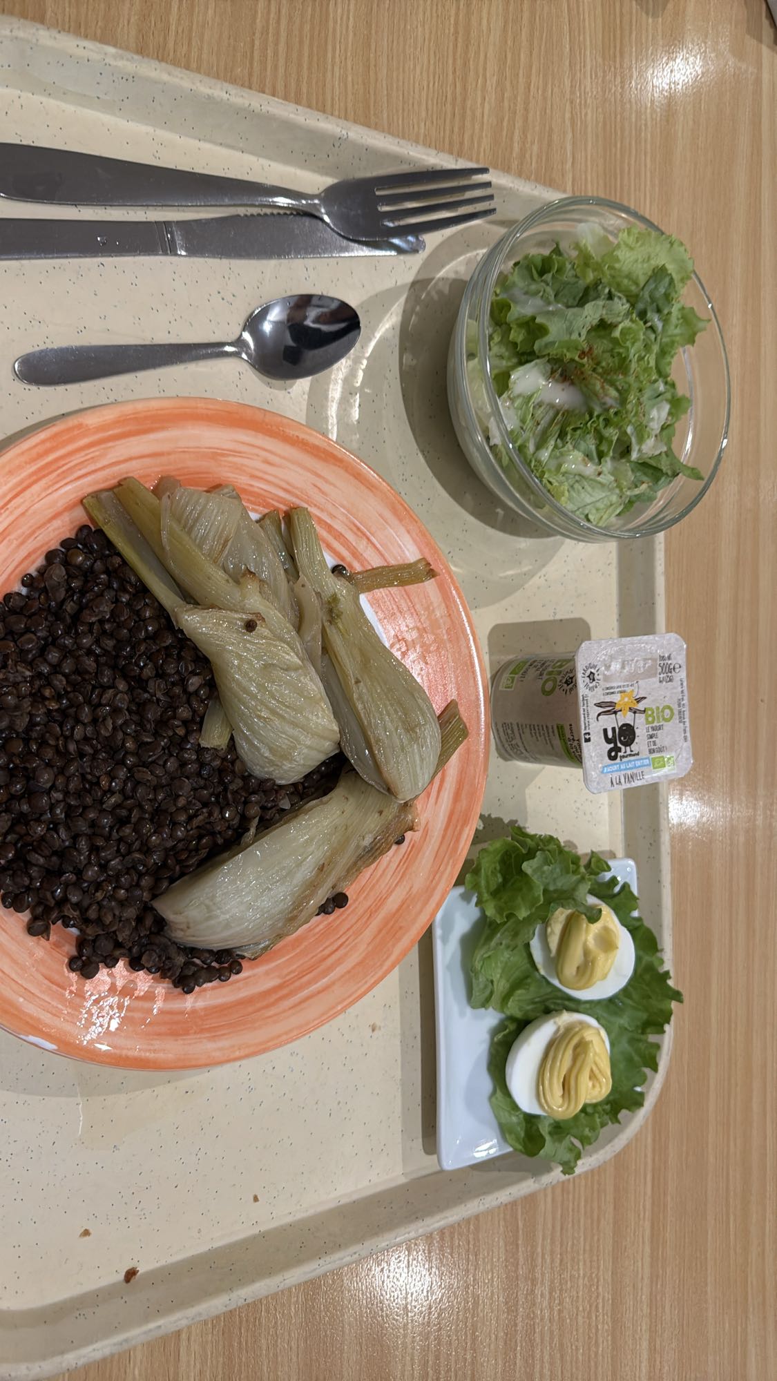 Lentilles et œufs mimosa