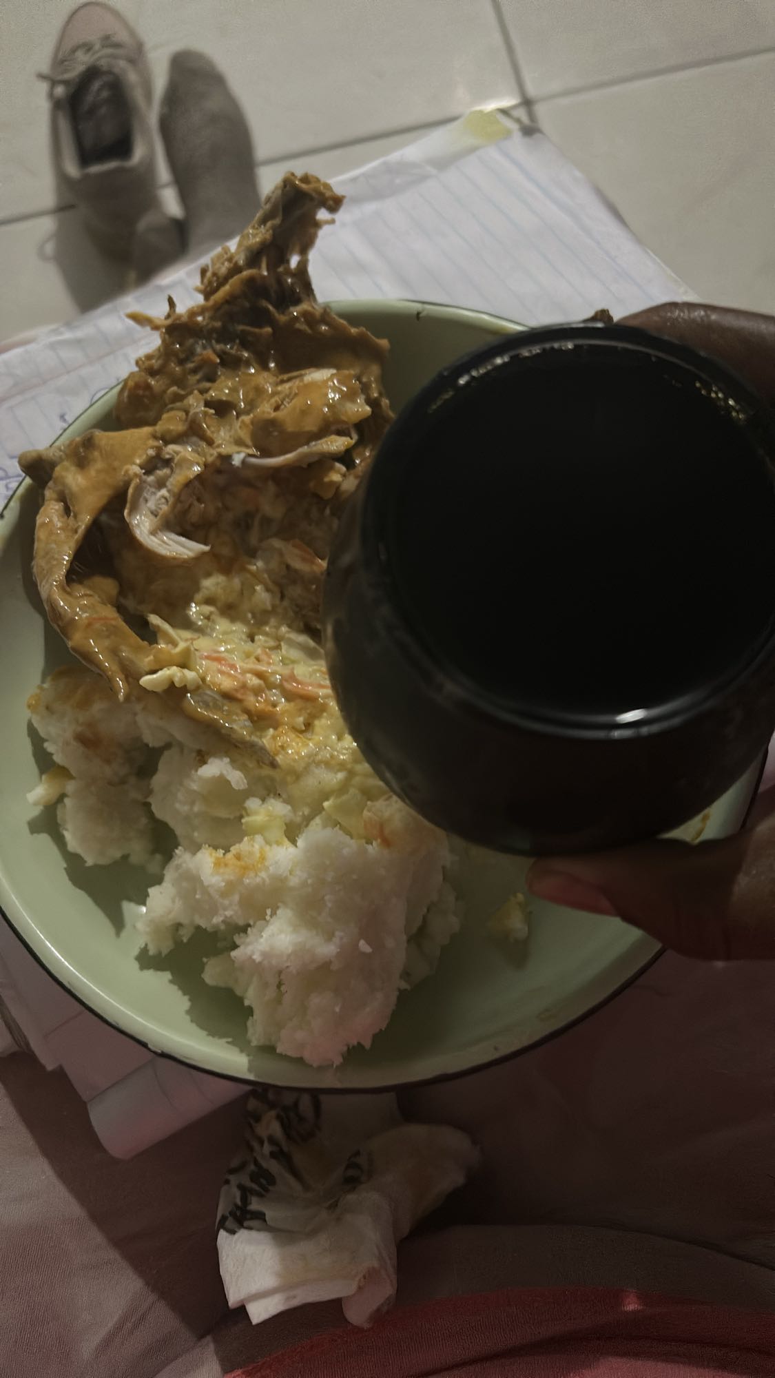 Pap with chicken stew