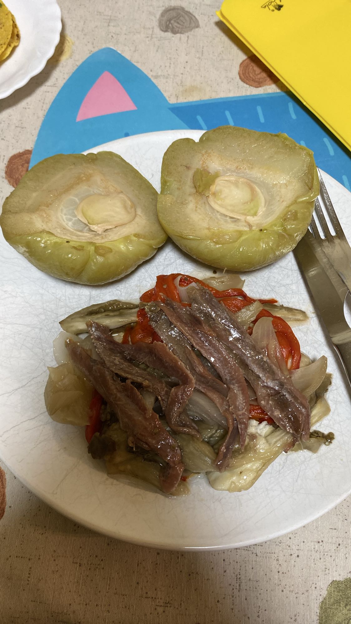 Verduras con anchoas